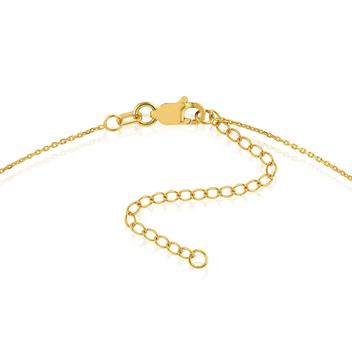 14K Real Gold Safety Pin Pendant Necklace 16"-18" Adjustable