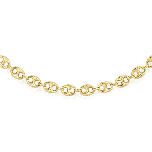 14K Yellow Gold 10mm Puffed Mariner Bracelet (Hollow) 7.5"