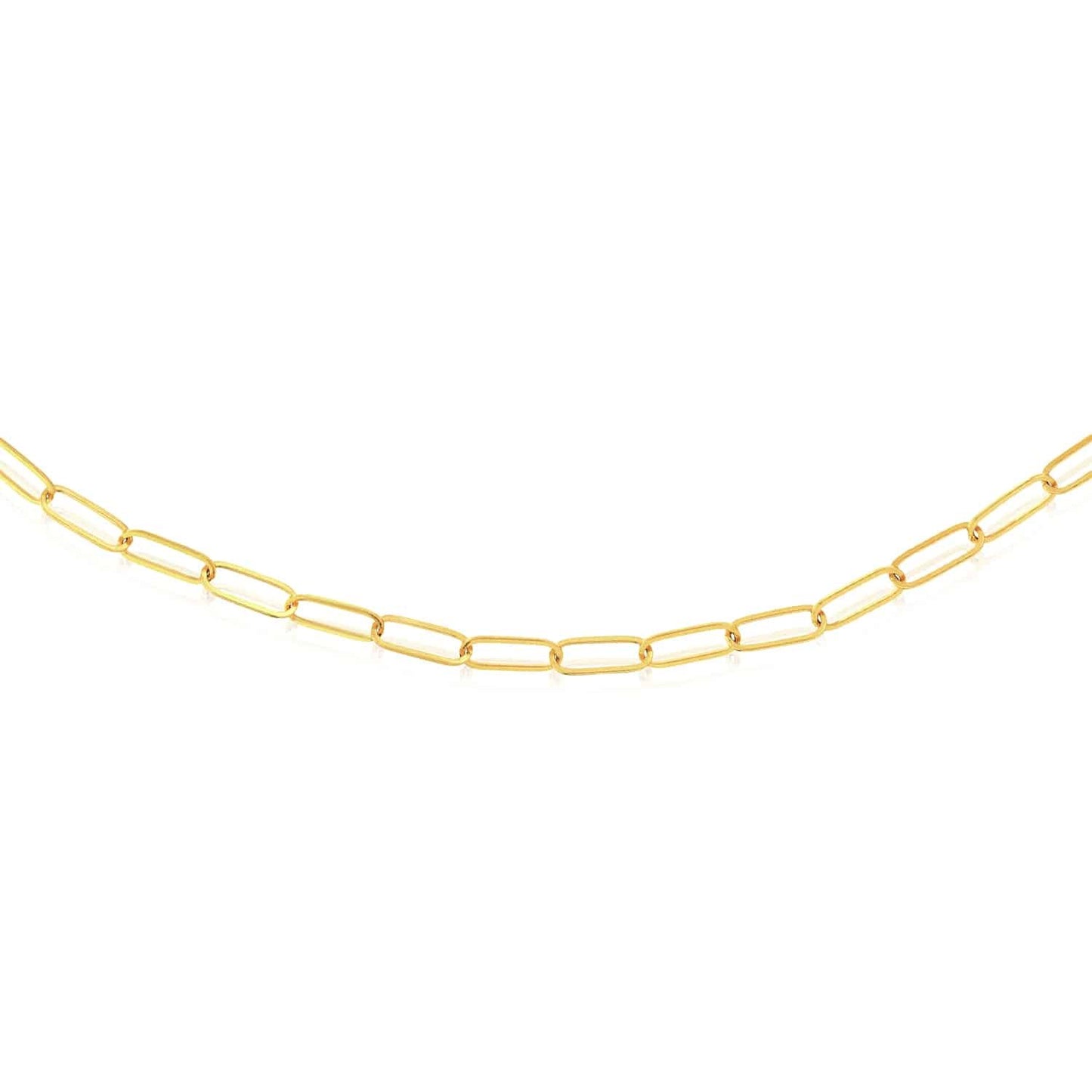 14K Real Gold 3mm Paperclip Chain Necklace 16" 18" 20" 24"