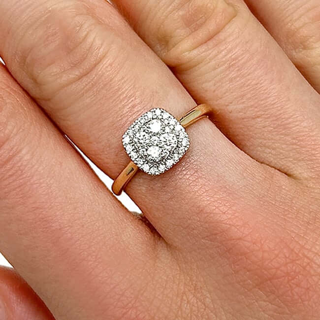0.35CTW Real Diamond 14K Real Gold White Engagement Ring