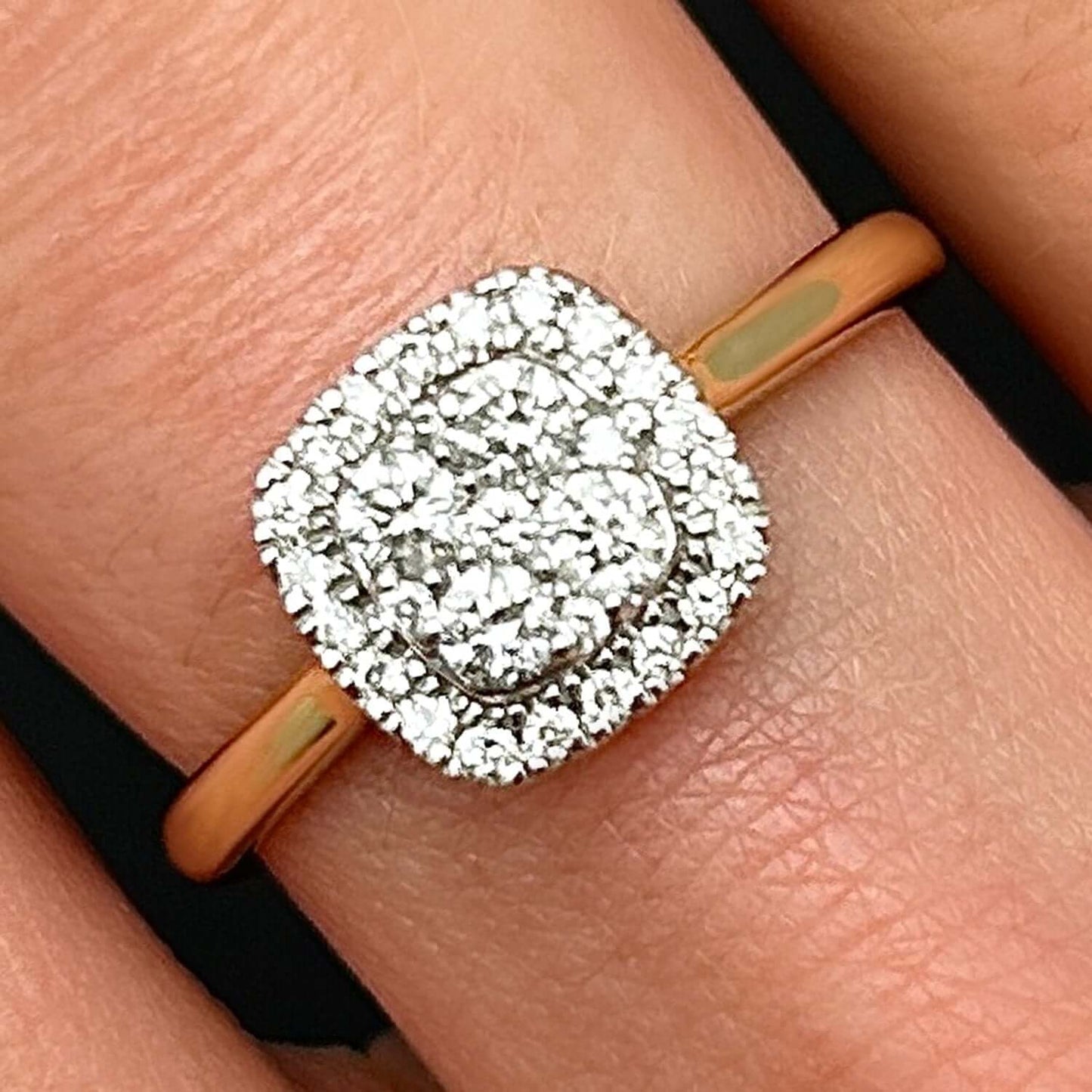 0.35CTW Real Diamond 14K Real Gold Yellow Engagement Ring