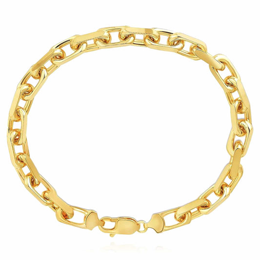 14K Yellow Gold 6mm Luxe Cable Bracelet (Solid Links) 8.25"