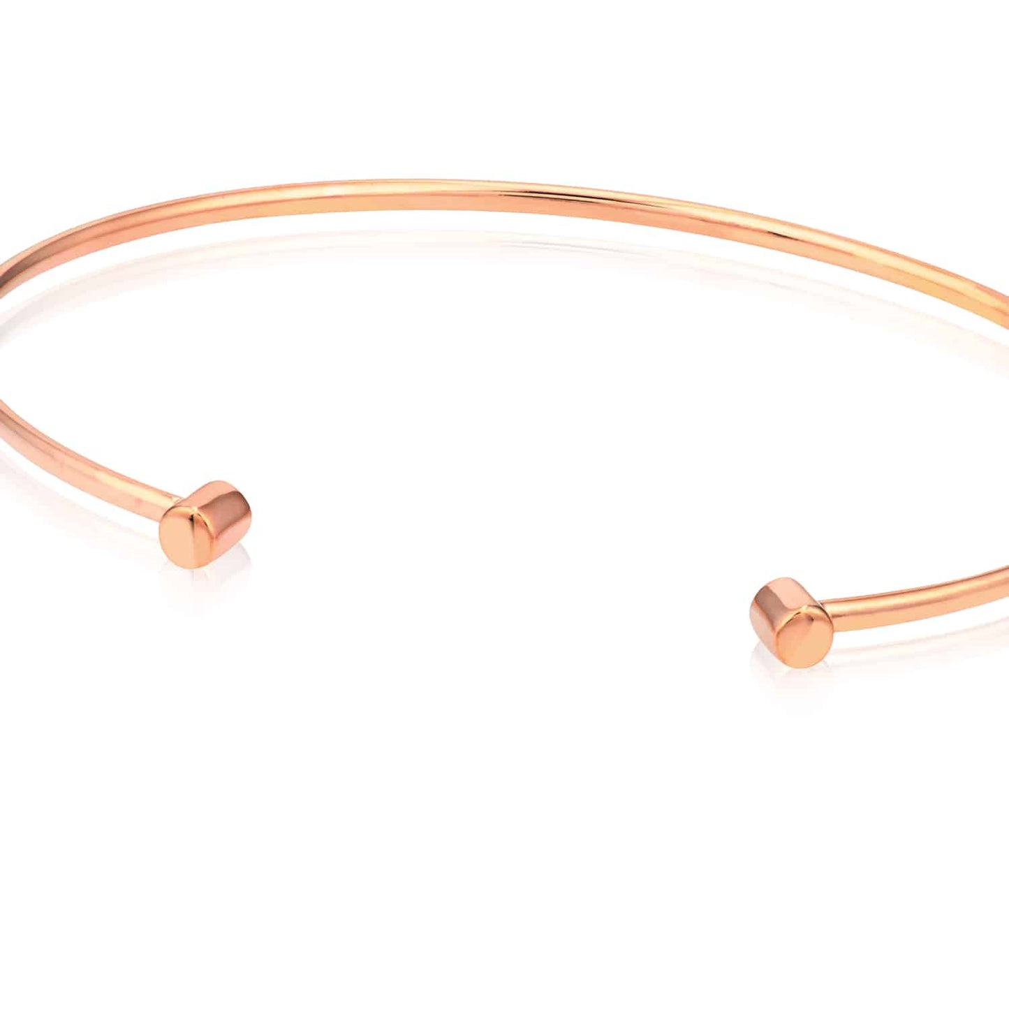 14K Real Gold Yellow White Rose Slim Round Cuff Bangle Bracelet
