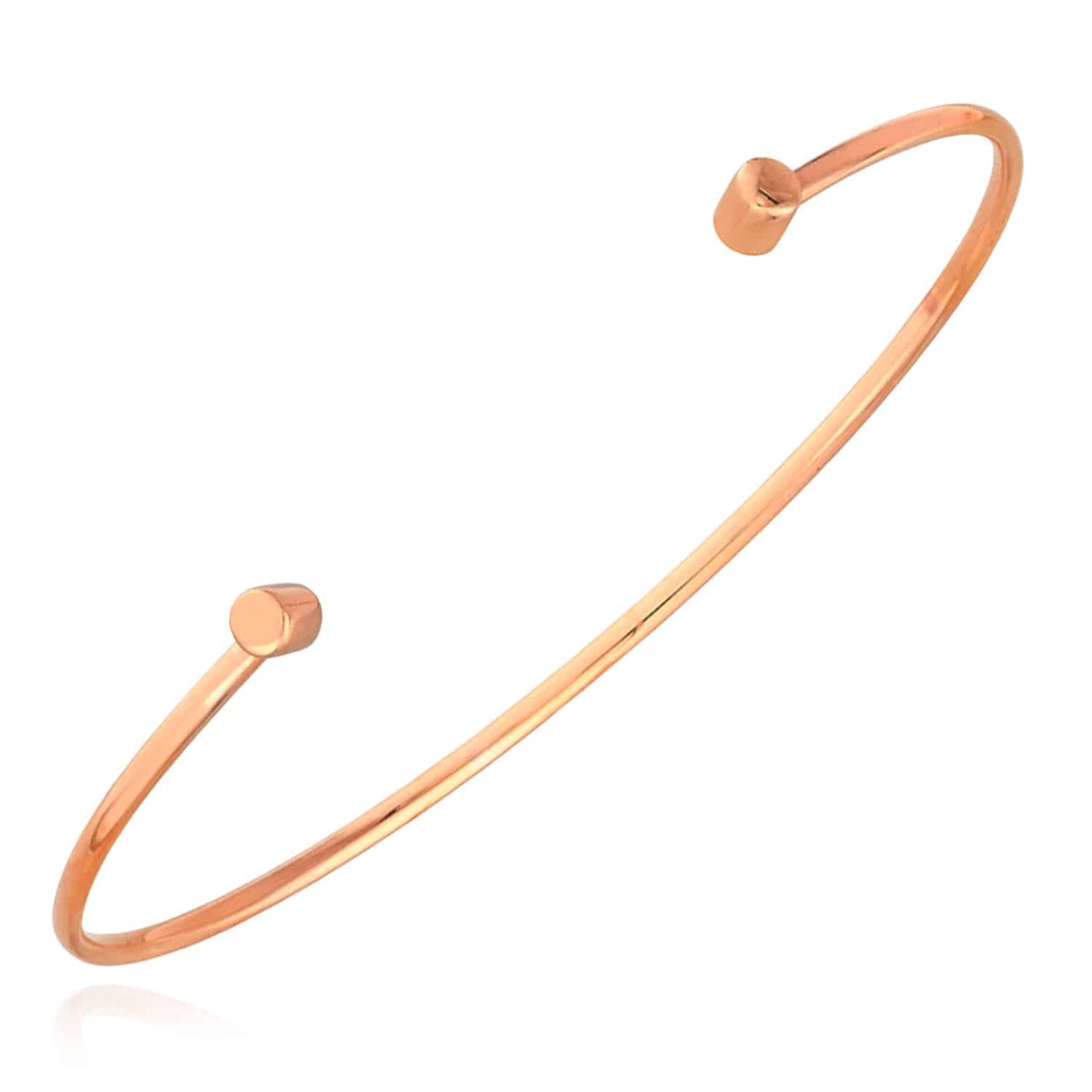 14K Real Gold Yellow White Rose Slim Round Cuff Bangle Bracelet