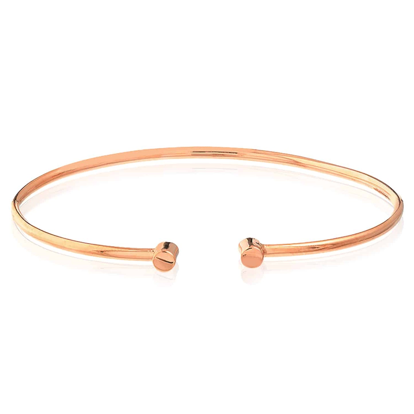 14K Real Gold Yellow White Rose Slim Round Cuff Bangle Bracelet