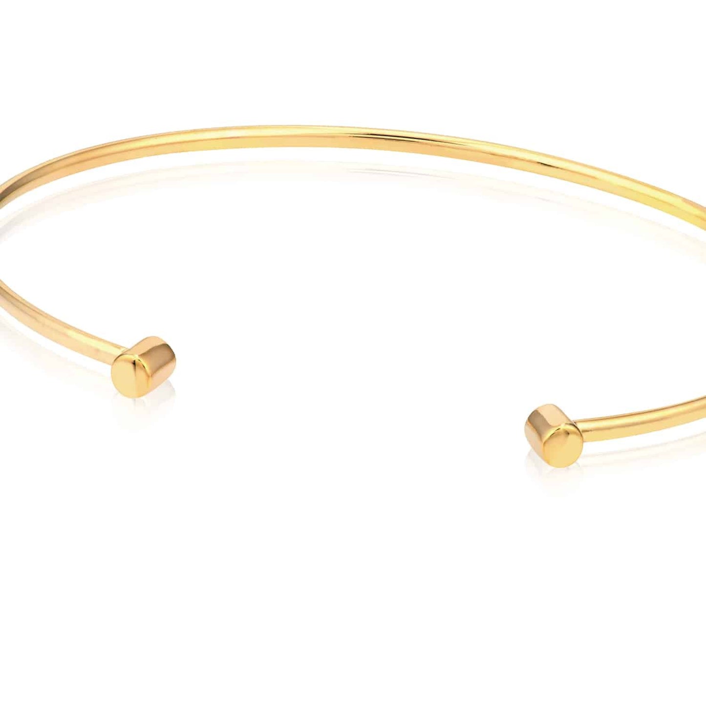 14K Real Gold Yellow White Rose Slim Round Cuff Bangle Bracelet