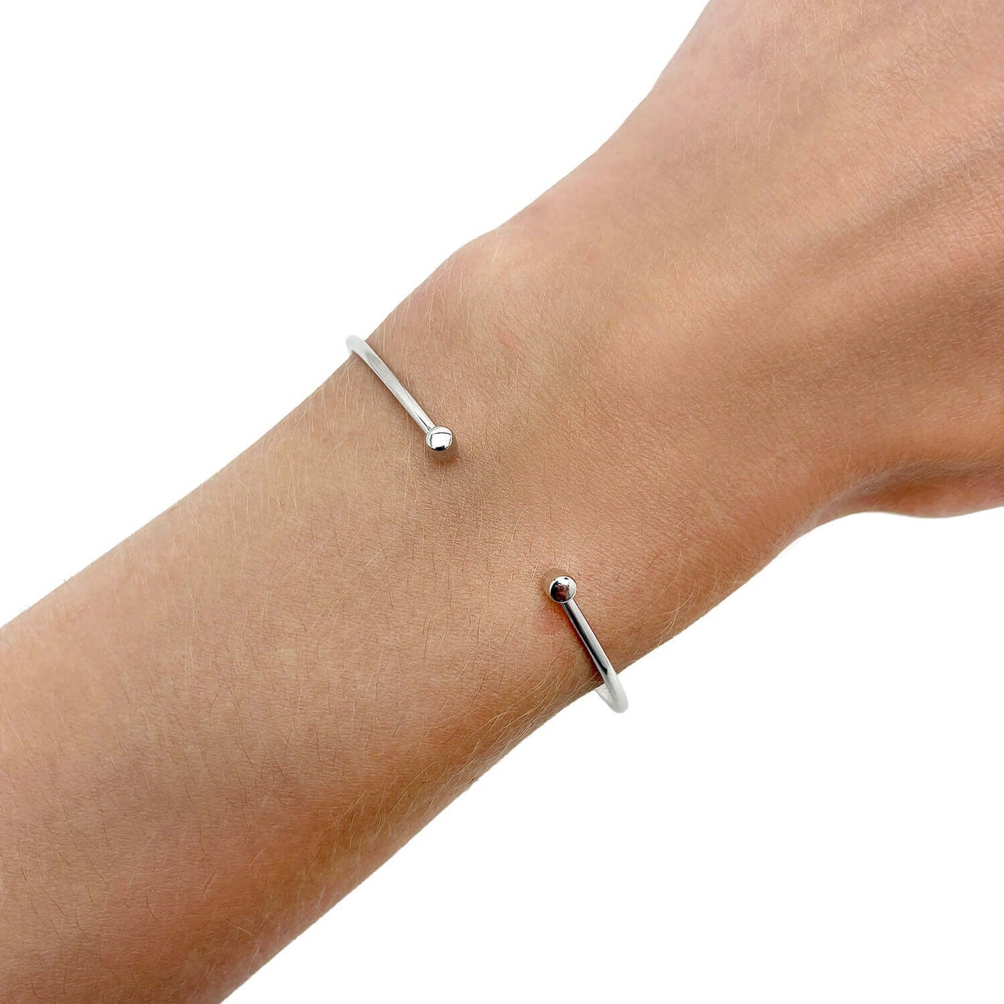 14K Gold Yellow White Rose Slim Round Cuff Bangle Bracelet
