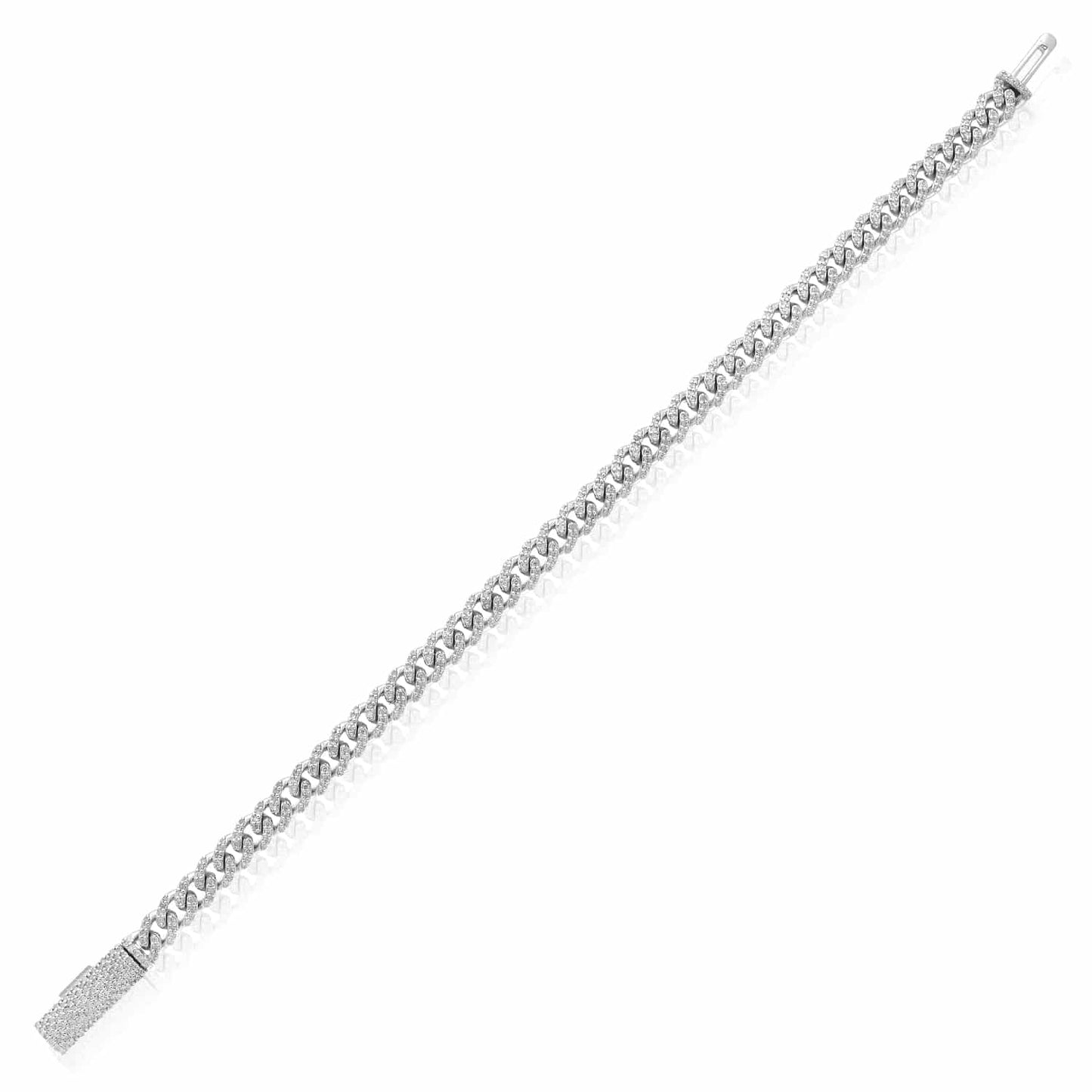 2.20CTW Real Diamond 10K Gold Yellow White Two-Tone 6mm Cuban Bracelet 7.5"