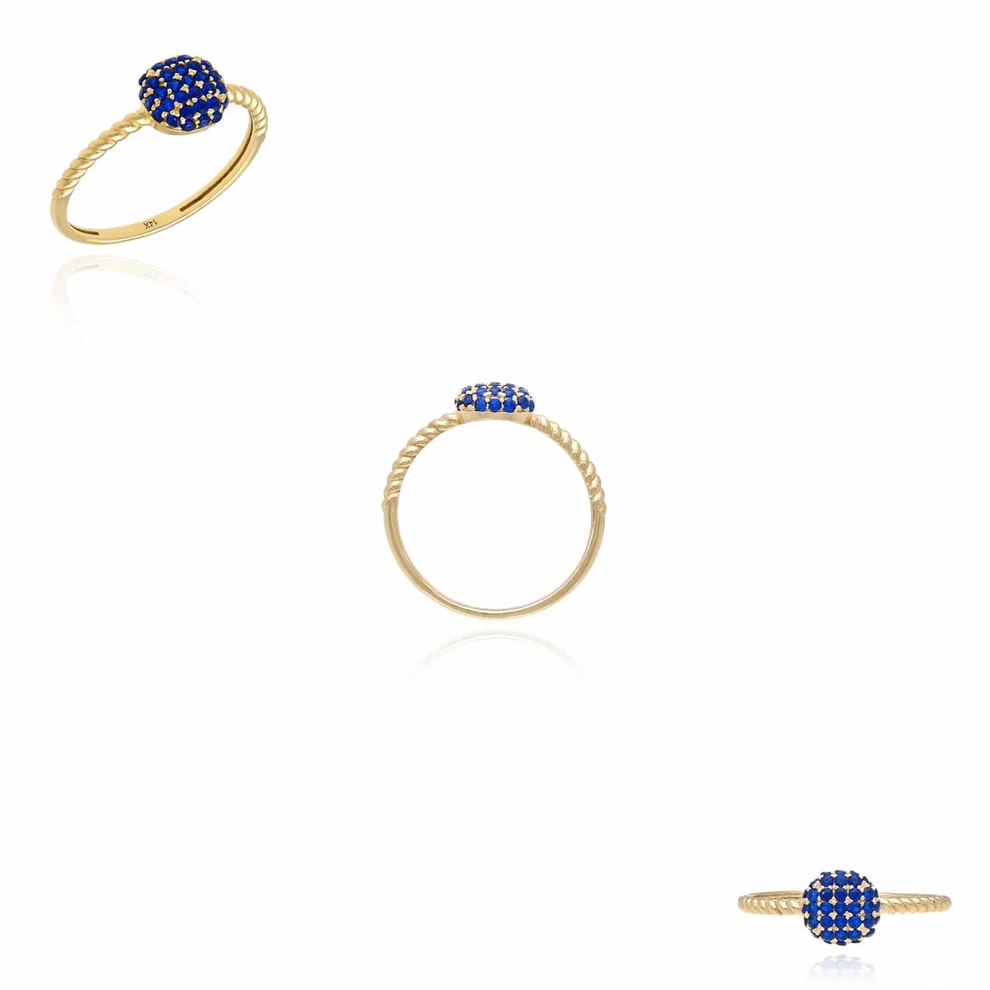0.35CTW CZ 14K Real Gold Yellow Multiple Colors Cocktail Ring