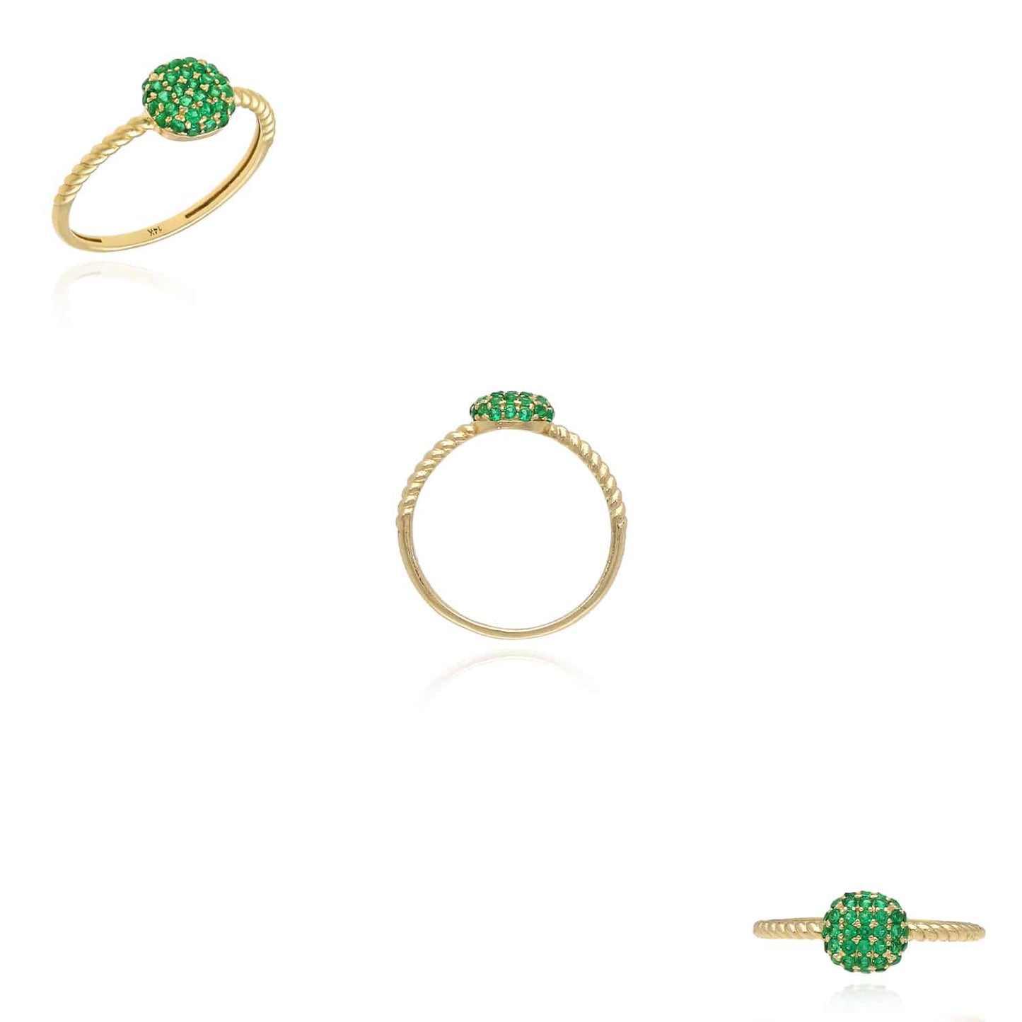 0.35CTW CZ 14K Real Gold Yellow Multiple Colors Cocktail Ring