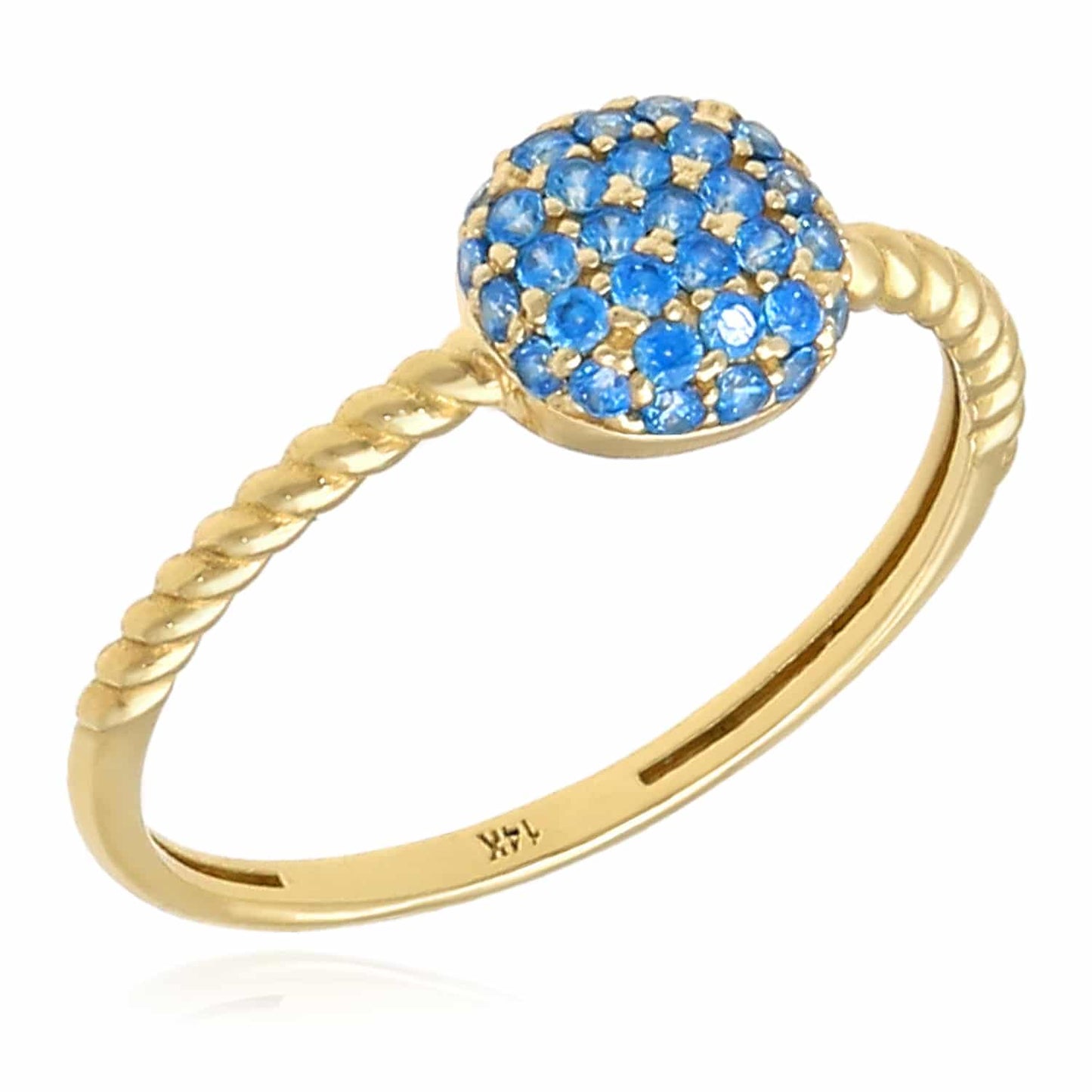 0.35CTW CZ 14K Real Gold Yellow Multiple Colors Cocktail Ring