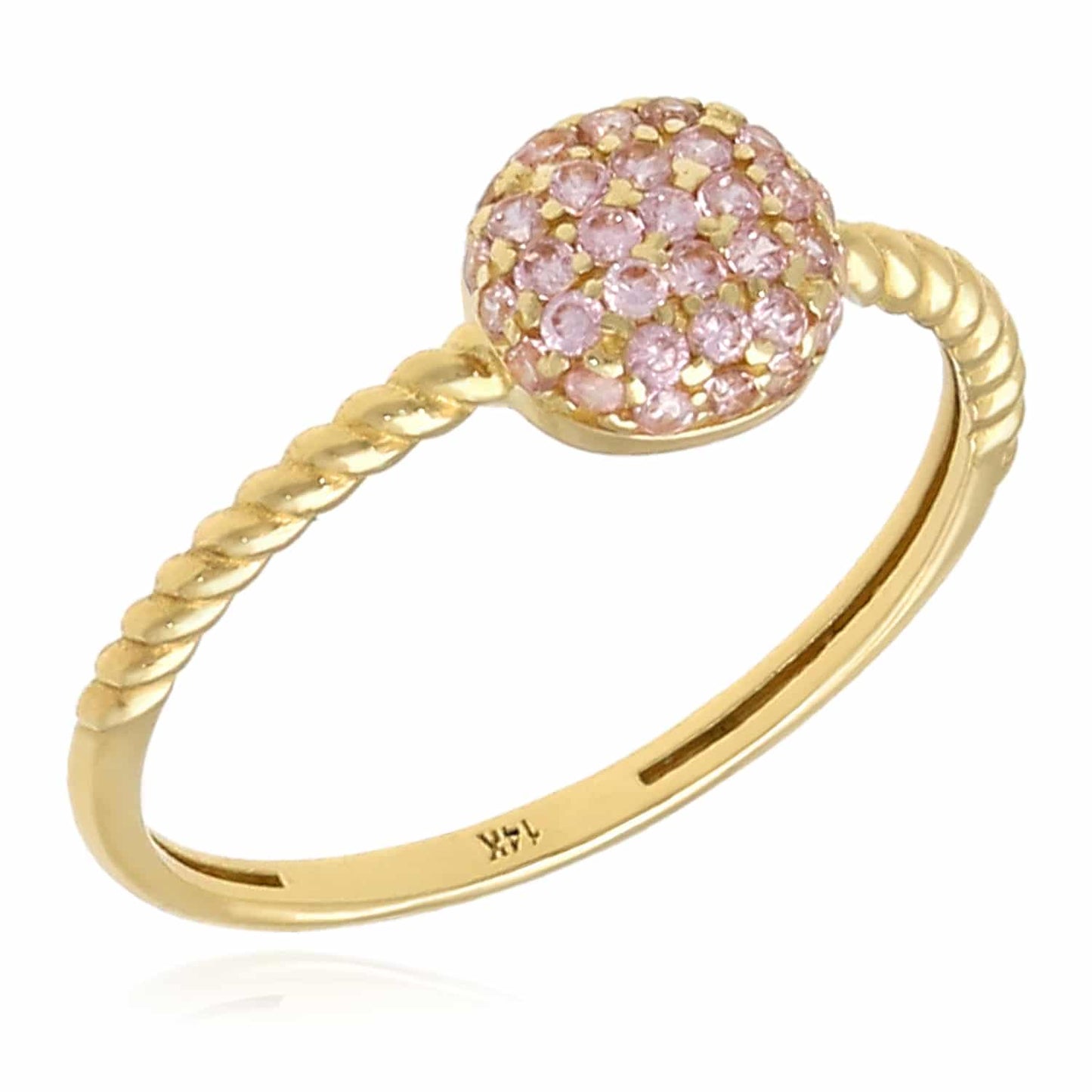 0.35CTW CZ 14K Real Gold Yellow Multiple Colors Cocktail Ring