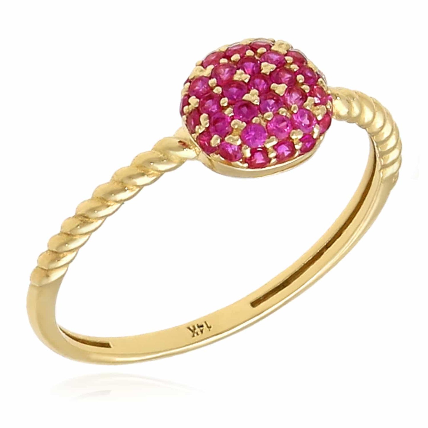 0.35CTW CZ 14K Real Gold Yellow Multiple Colors Cocktail Ring