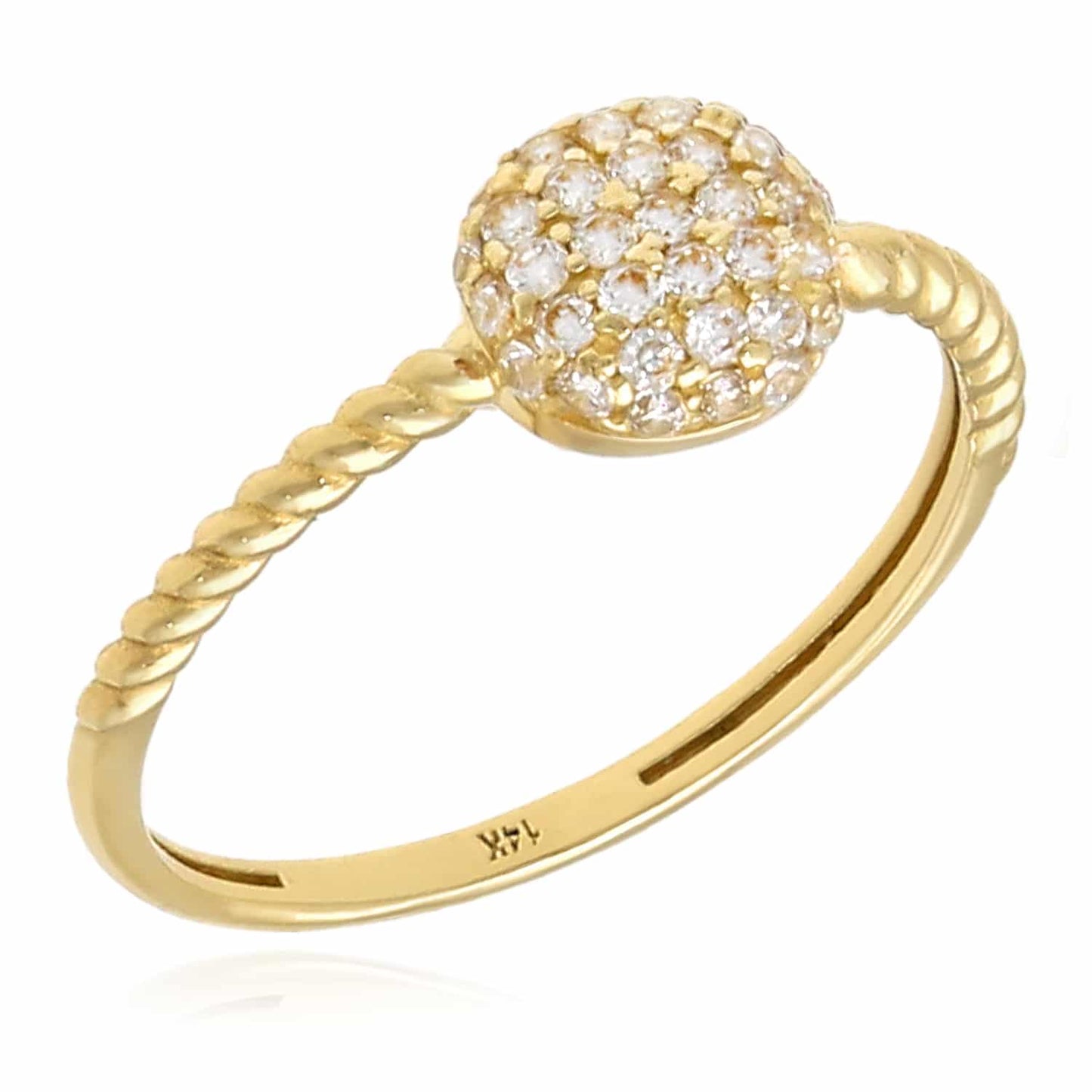 0.35CTW CZ 14K Real Gold Yellow Multiple Colors Cocktail Ring