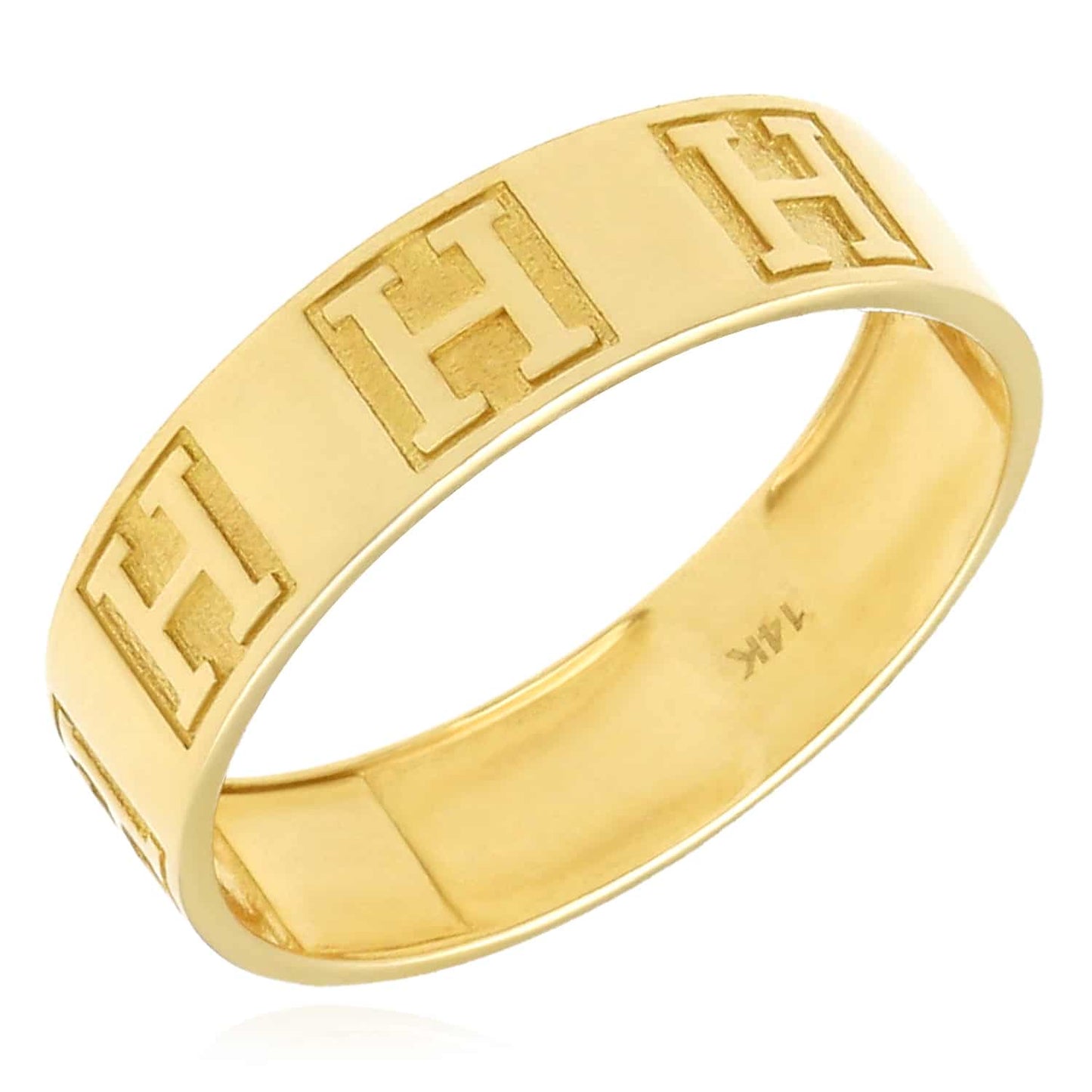 1CT CZ His Her 14K Real Gold Yellow H Pattern Engagement Wedding Rings