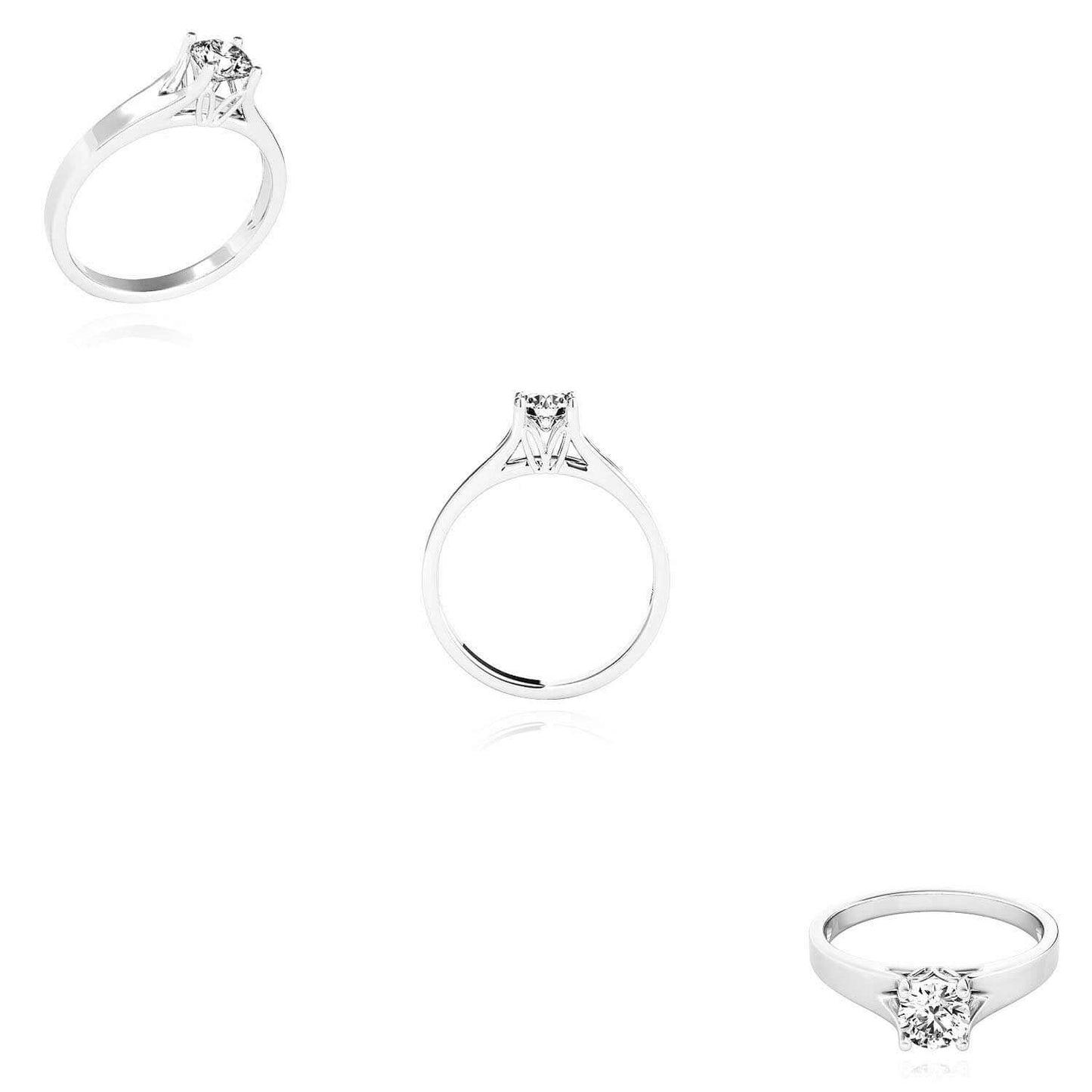 1CT Charles & Colvard Forever One Moissanite 14K Real Gold White Engagement Ring