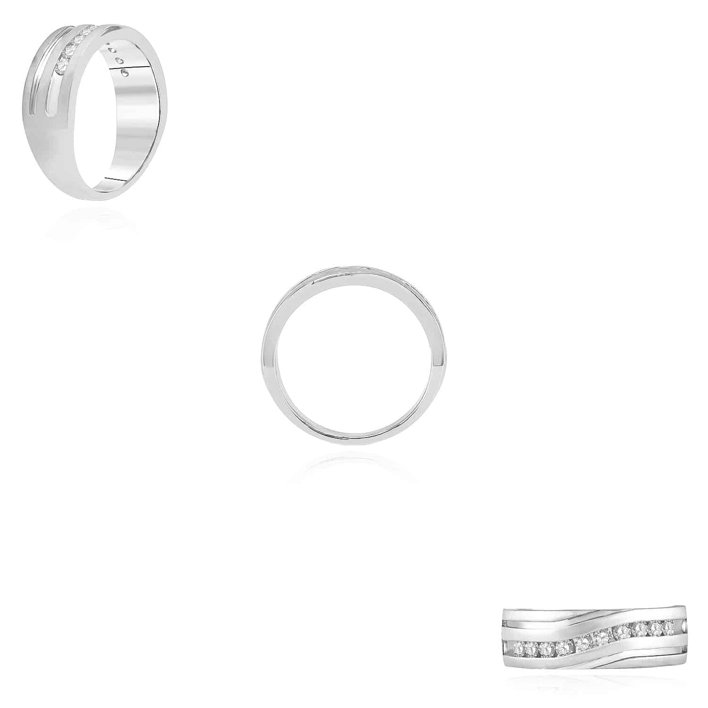 0.50CTW Real Diamond 10K Real Gold Men's Wedding Band Ring
