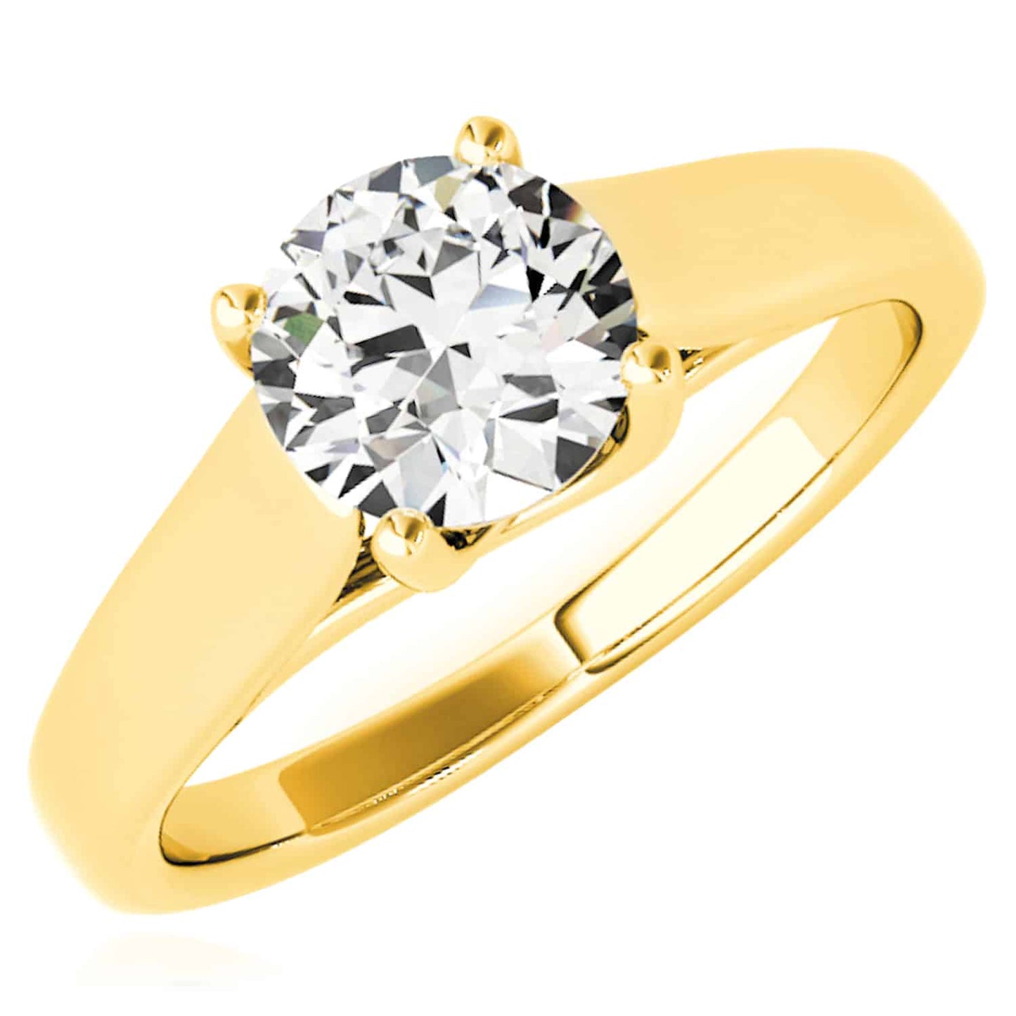 2CT Charles & Colvard Forever One Moissanite 14K Real Gold Engagement Ring
