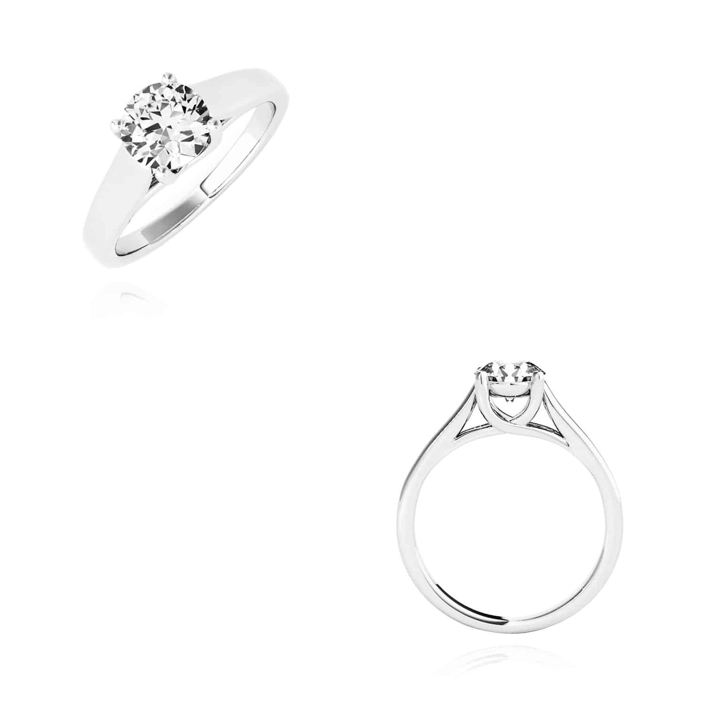 1CT Charles & Colvard Forever One Moissanite 14K Real Gold White Engagement Ring