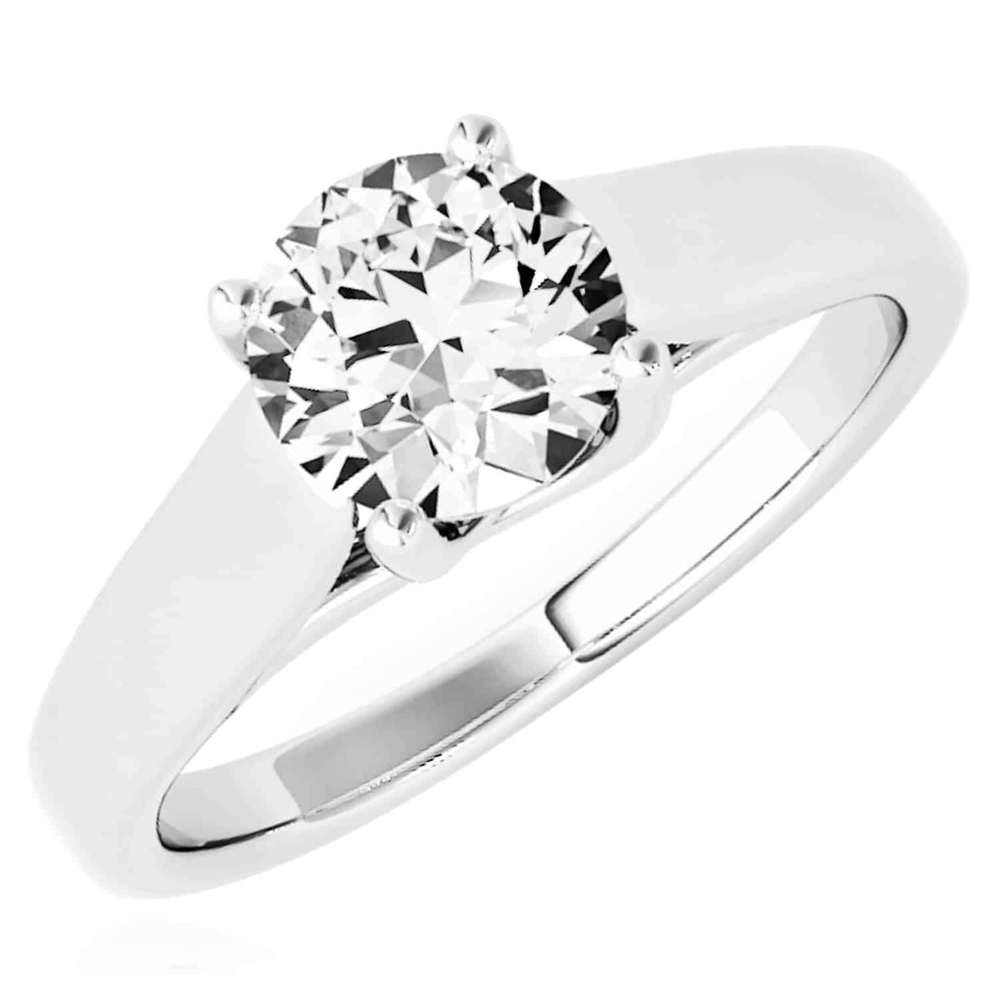 1CT Charles & Colvard Forever One Moissanite 14K Real Gold White Engagement Ring