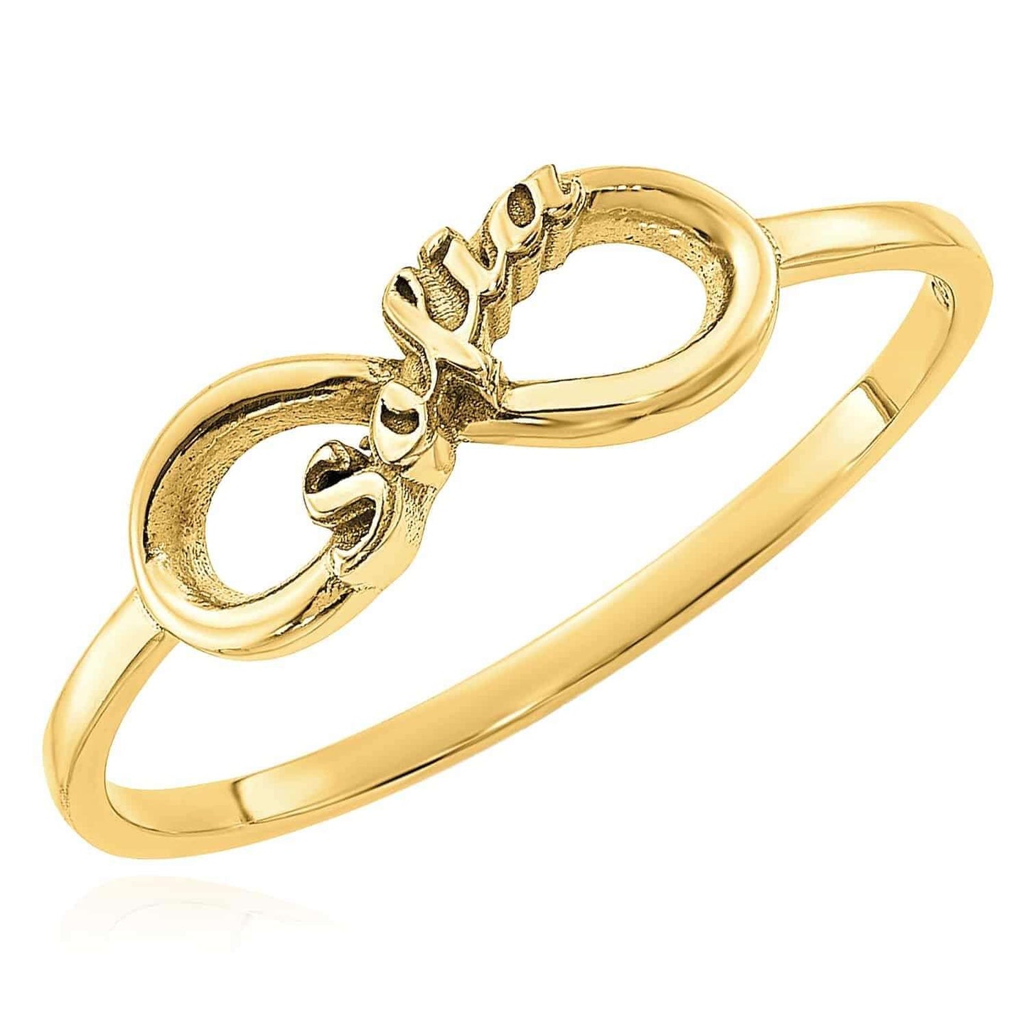 Personalized 14K White Gold Rose Custom Infinity Name Ring