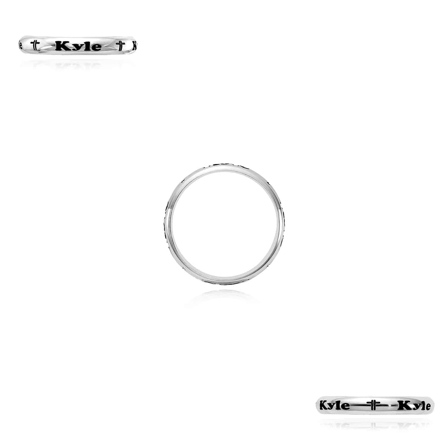 Personalized Sterling Silver 925 Cross Stackable Custom Name Ring