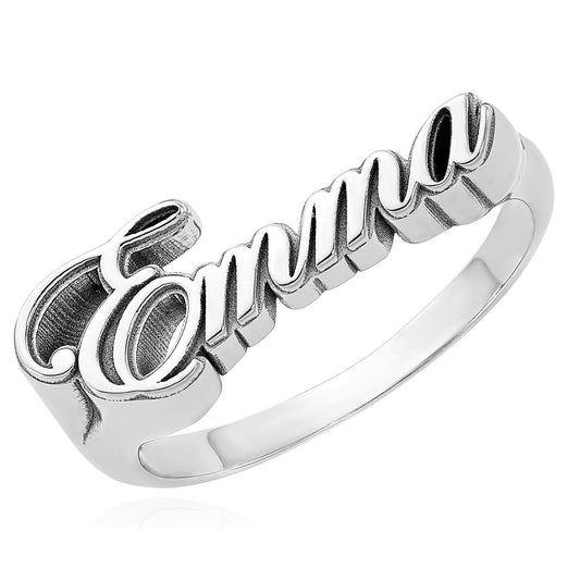 Personalized 925 Sterling Silver Script Custom Name Ring