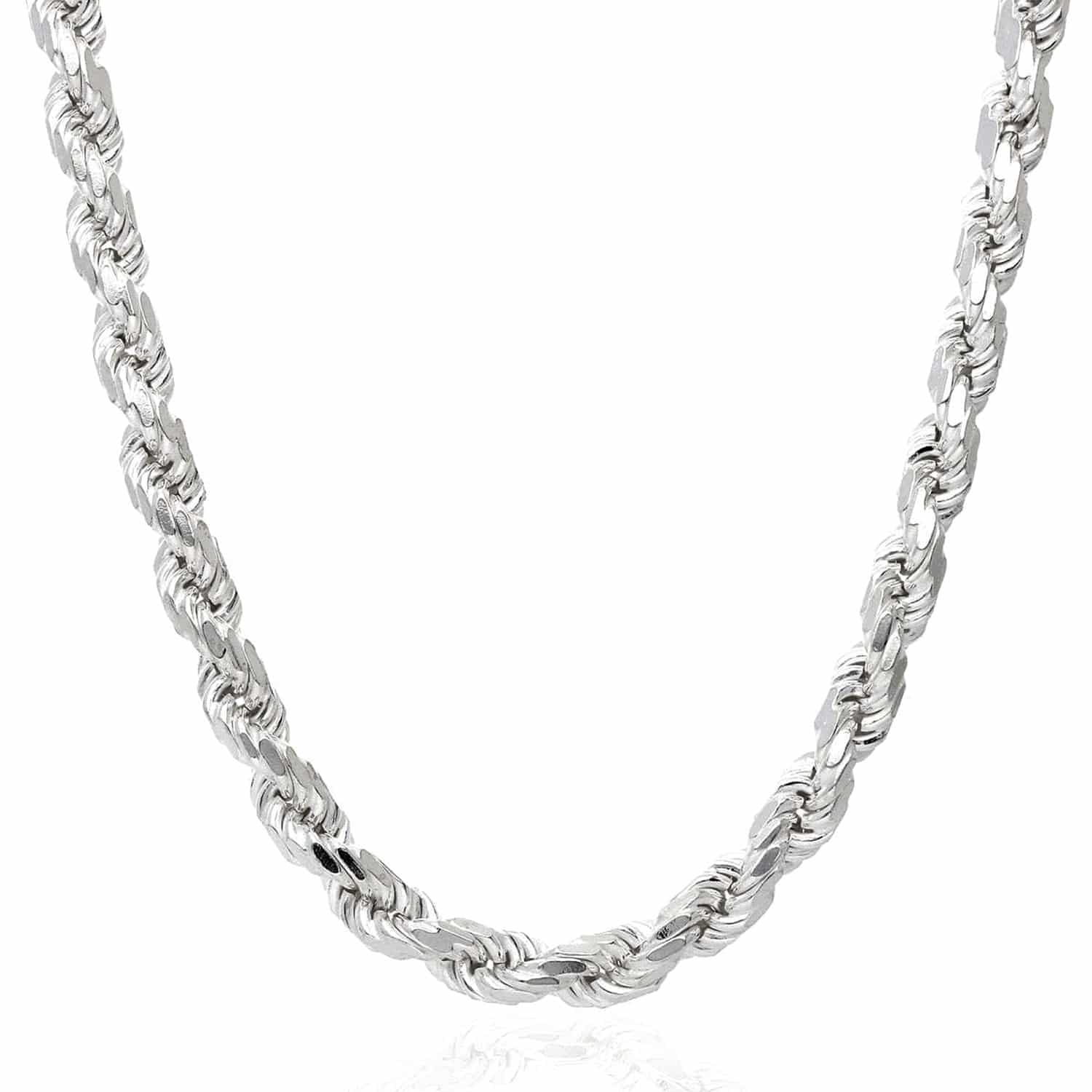 Lobster Clasp Sterling Silver Rope Chain 16 Inch Sterling Silver