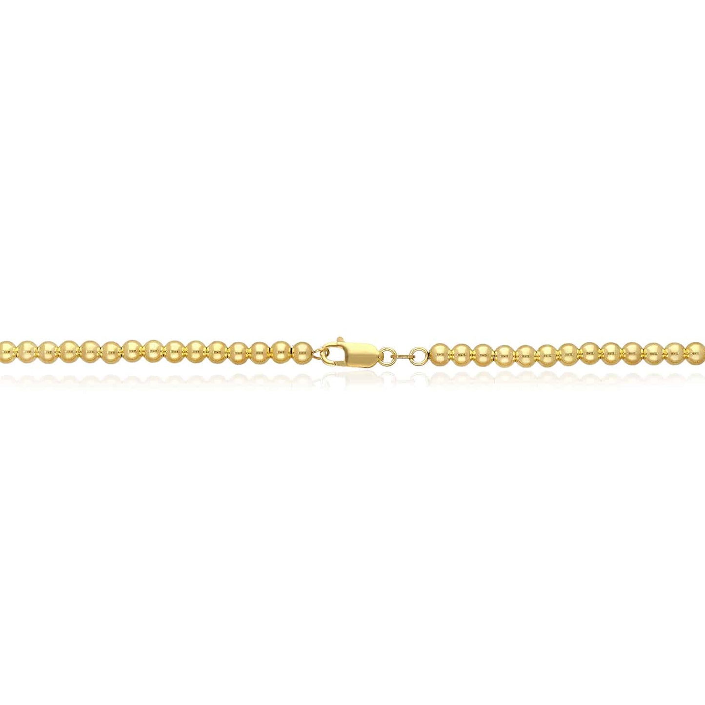 18K Gold Over Sterling Silver Beaded Graduated Ball Necklace 18"