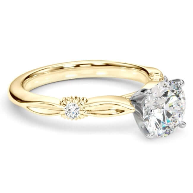 1.06CT Lab-Grown Diamond 14K Real Gold Sculpted Infinity Engagement Ring