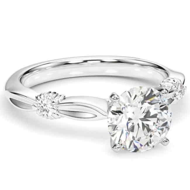 1.06CT Lab-Grown Diamond 14K Real Gold White Sculpted Infinity Engagement Ring