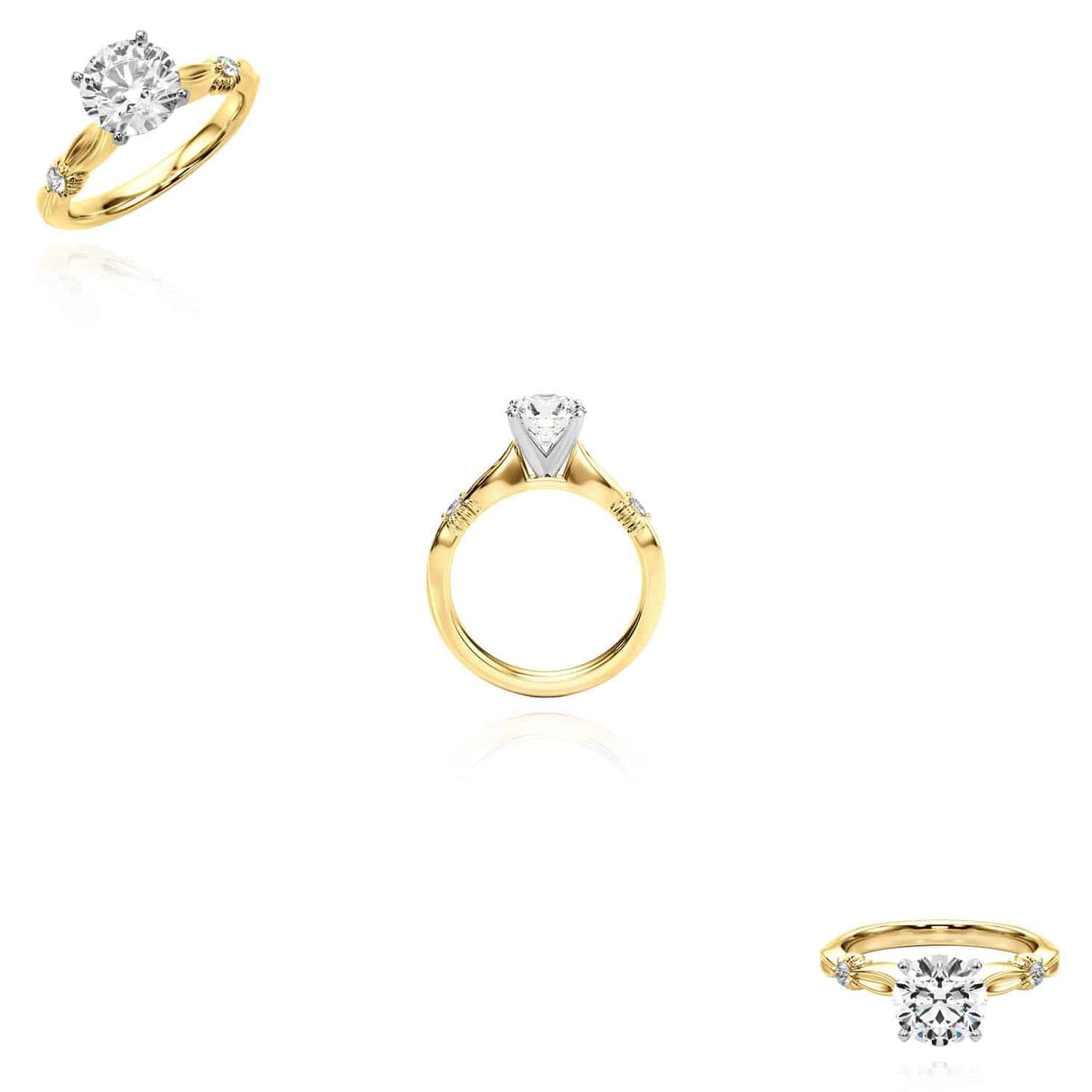1.56CT Lab-Grown Diamond 14K Real Gold Sculpted Infinity Engagement Ring