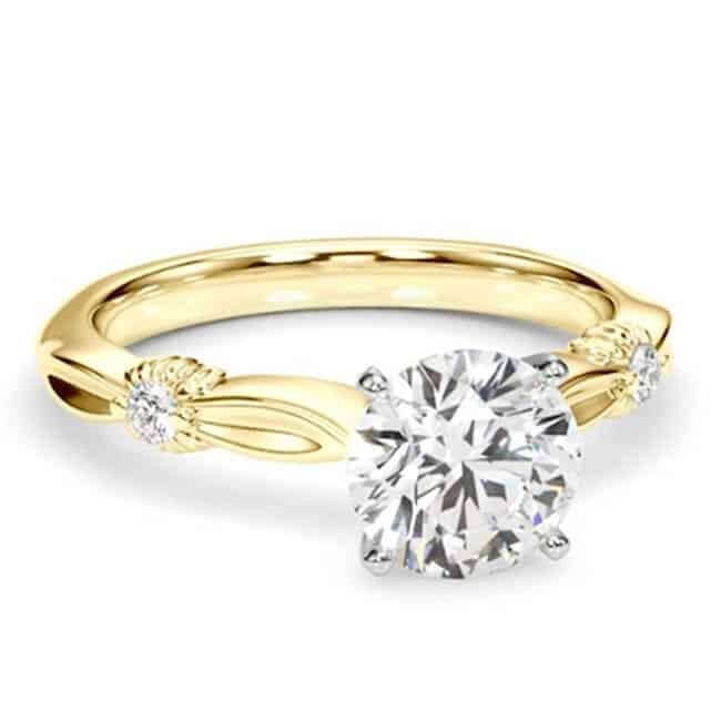 1.56CT Lab-Grown Diamond 14K Real Gold Sculpted Infinity Engagement Ring