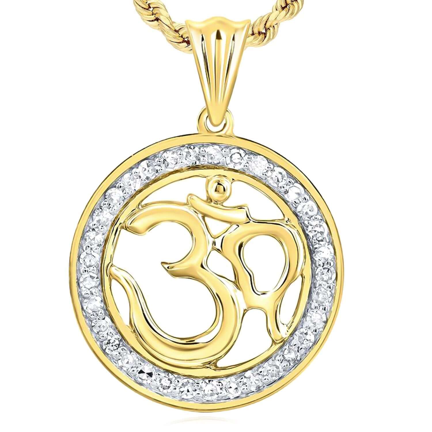Open Om in Circle Pendant Open Om in Circle Pendant
