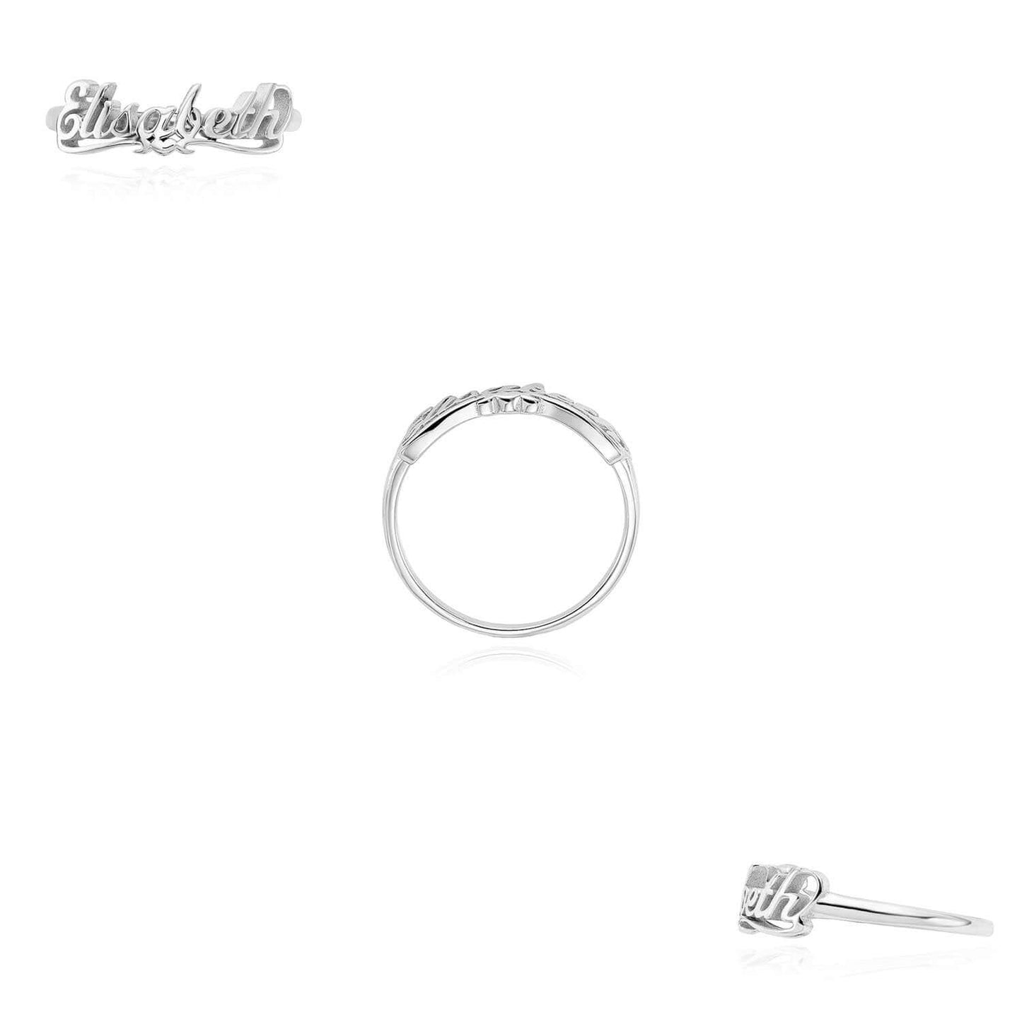 Personalized 14K Real Gold Yellow, White, and Rose Custom Name Ring