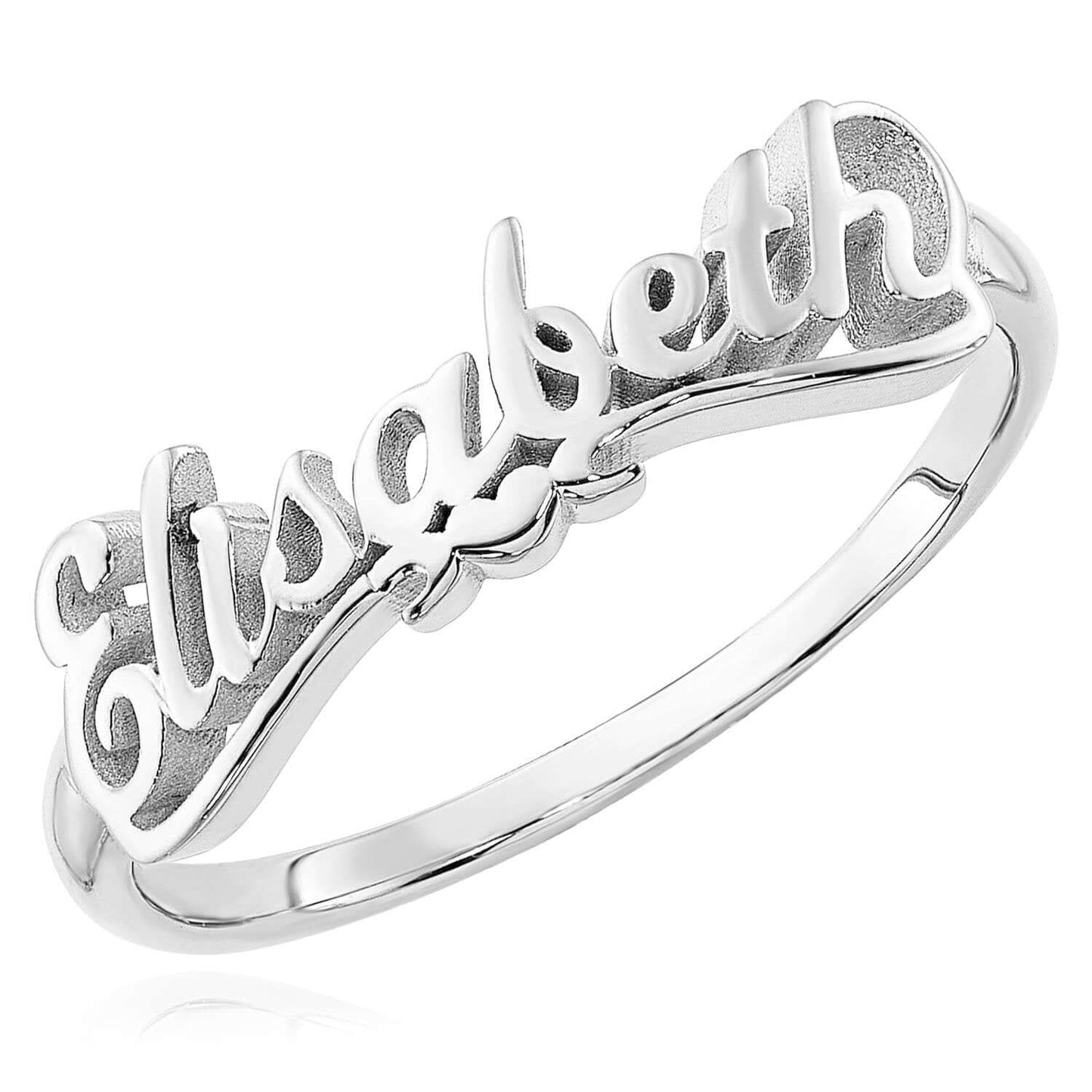 Personalized 14K Real Gold Yellow, White, and Rose Custom Name Ring