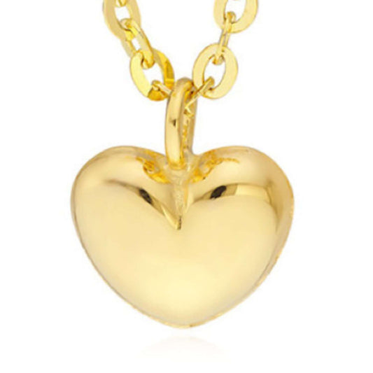 Kids 14K Gold Cable Chain Heart Pendant Necklace 13"-15" Adjustable