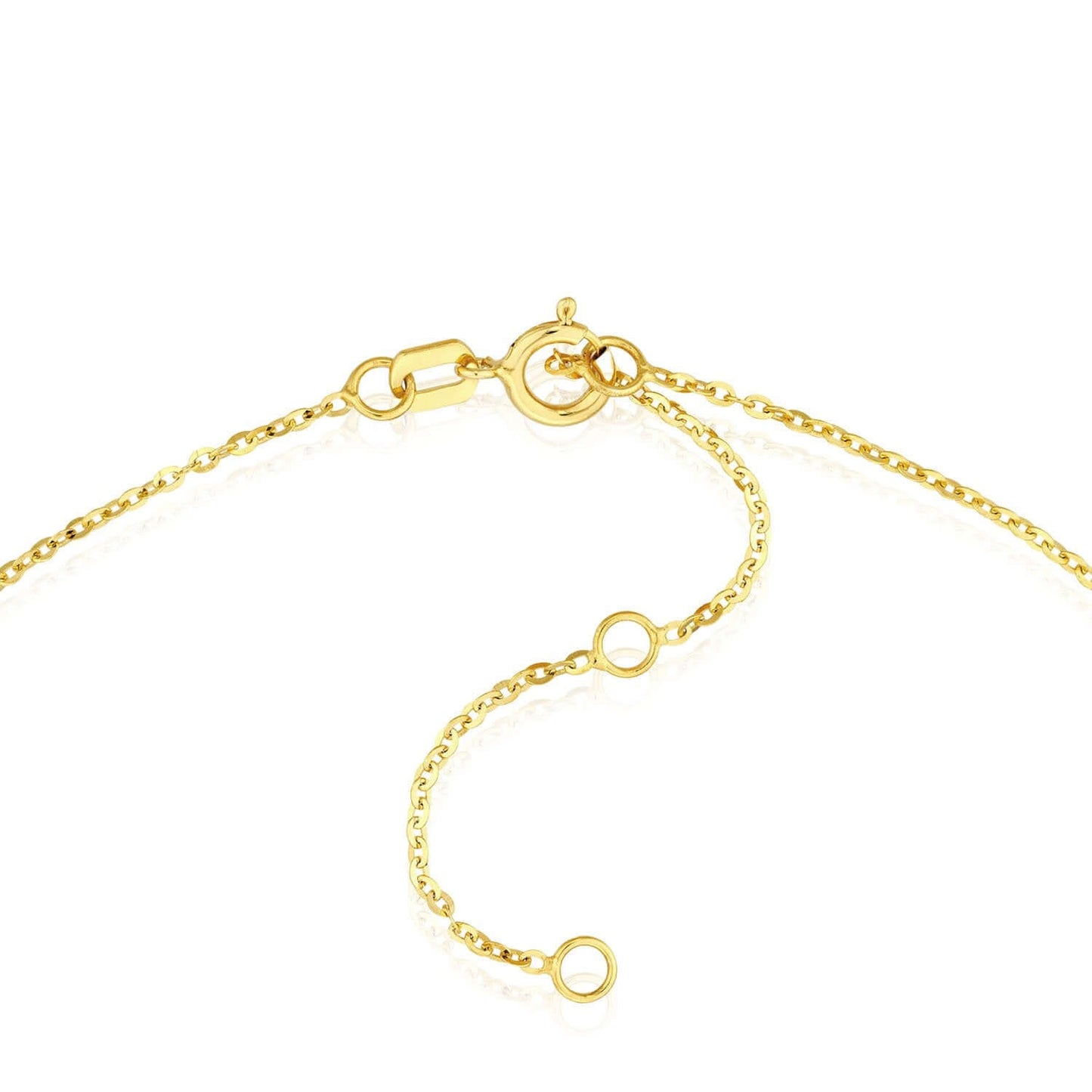 Kids 14K Real Gold Cable Chain Star Pendant Necklace 13"-15" Adjustable