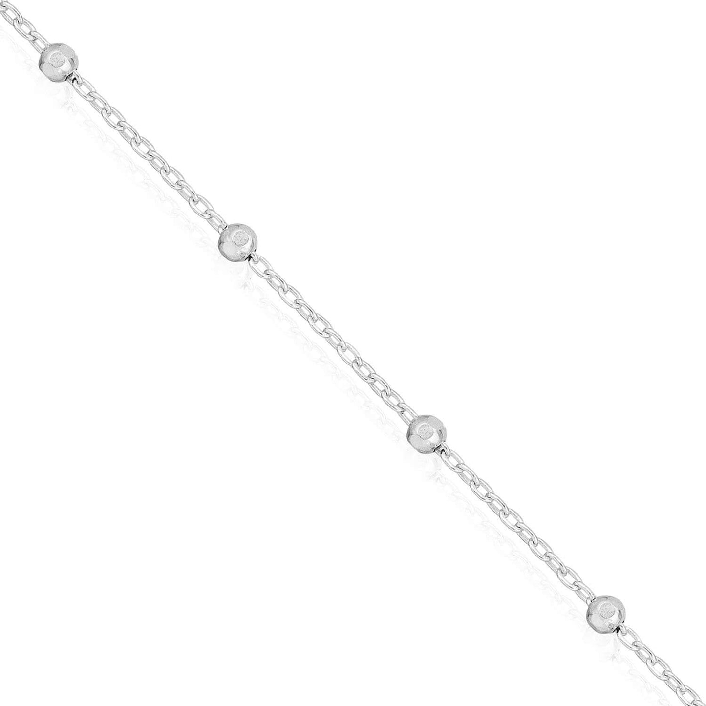14K Real Gold Yellow White Faceted Beaded Saturn Chain Necklace 16" 18" 20" 24"