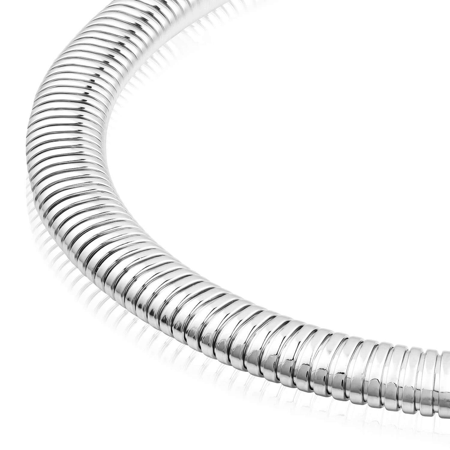 Solid Sterling Silver 14mm Omega Chain Necklace 18"