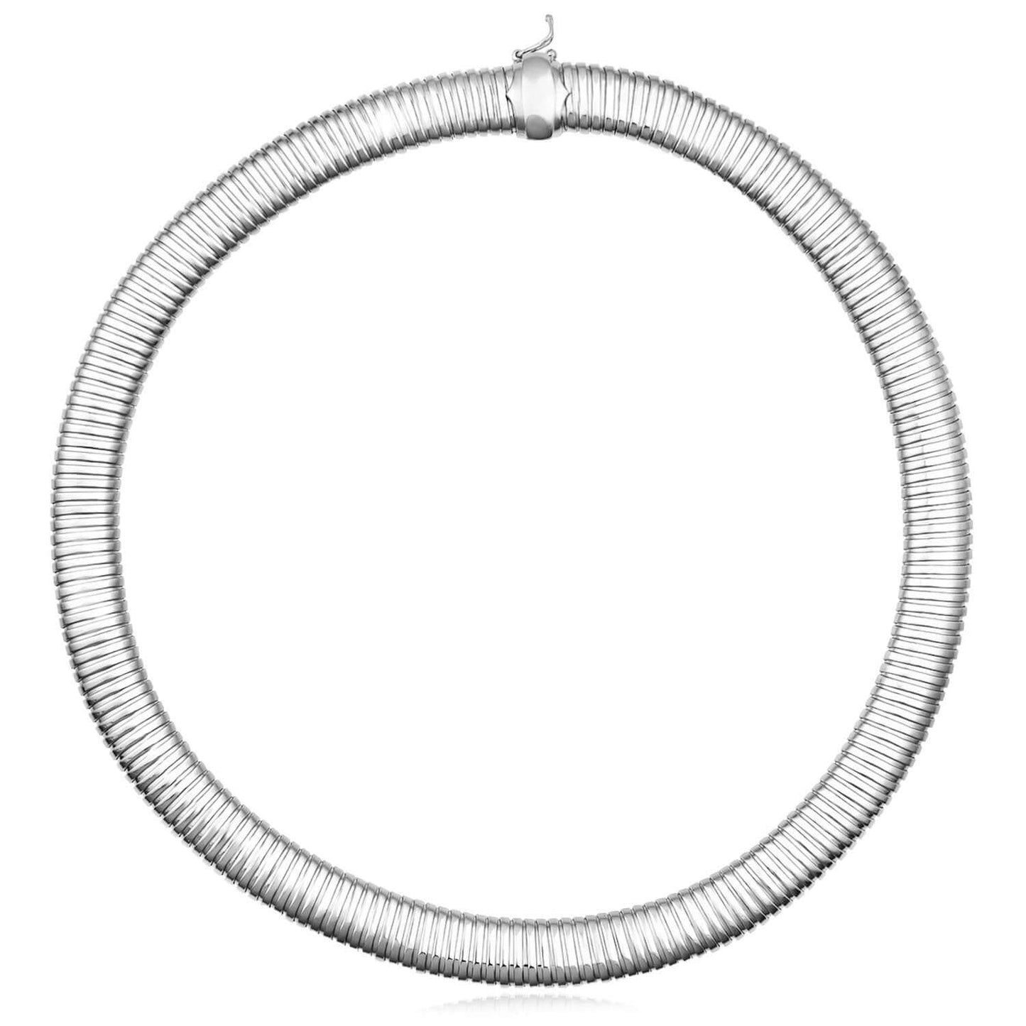 Solid Sterling Silver 14mm Omega Chain Necklace 18"