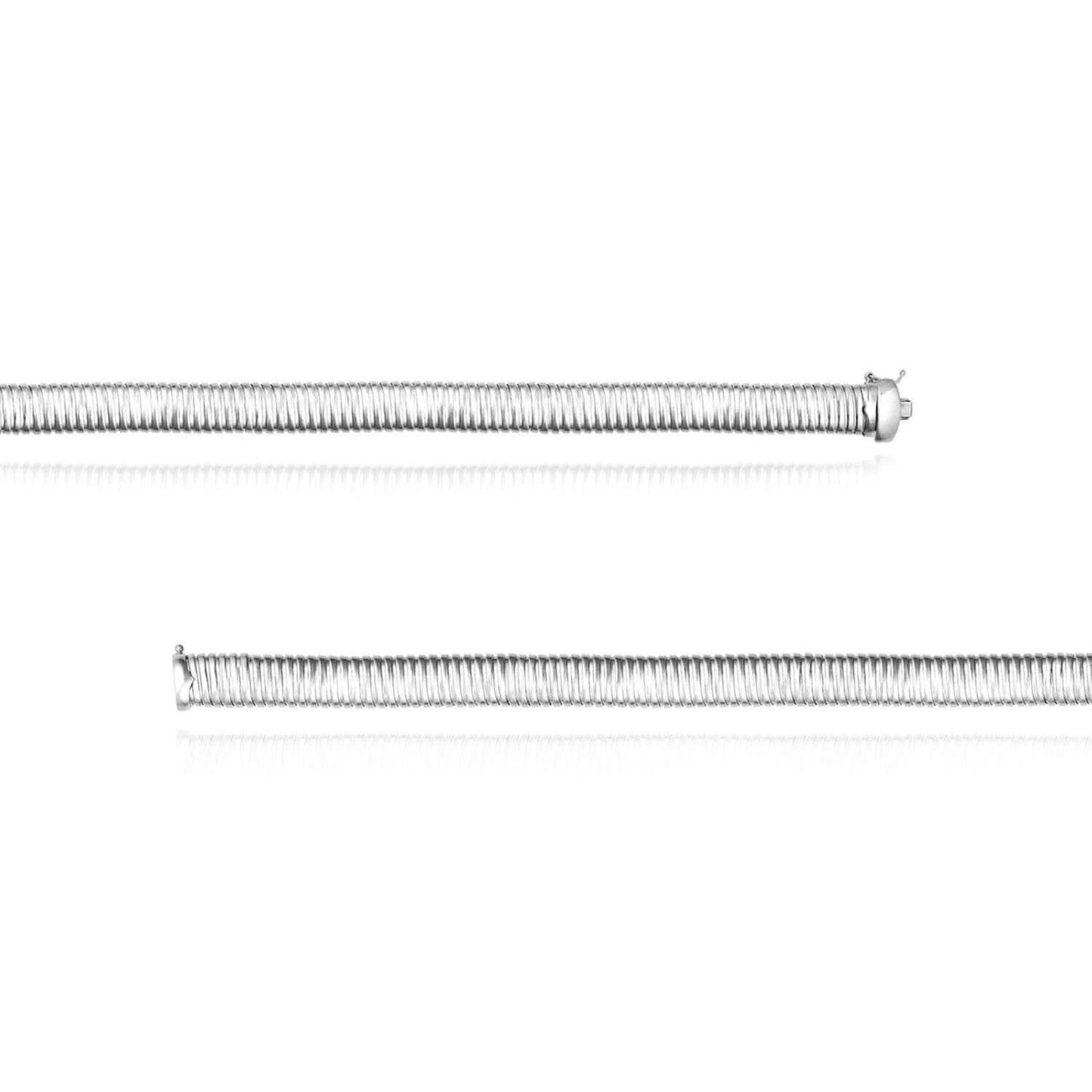 Solid Sterling Silver 14mm Omega Bracelet 7.5"
