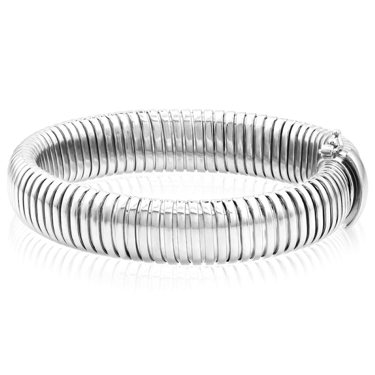 Solid Sterling Silver 14mm Omega Bracelet 7.5"