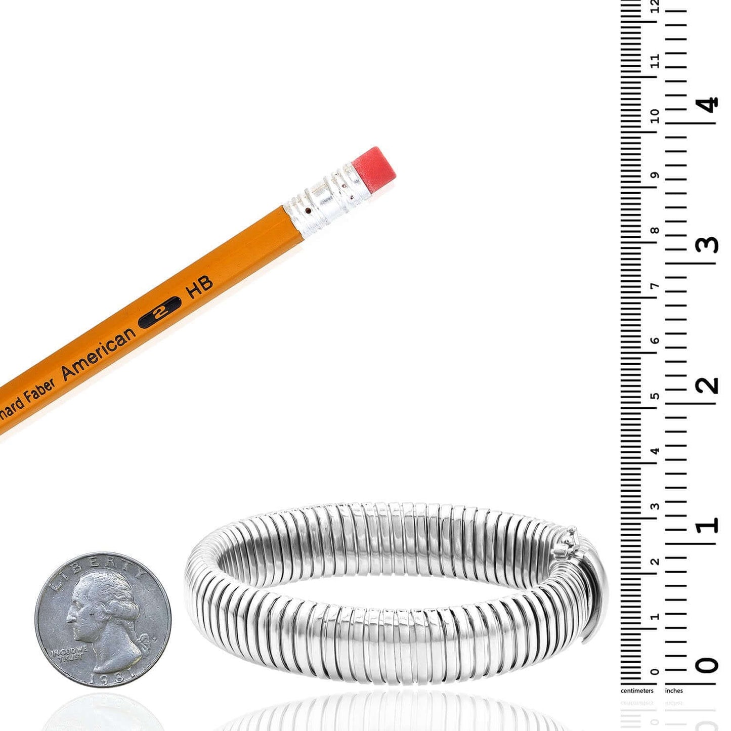 Solid Sterling Silver 14mm Omega Bracelet 7.5"