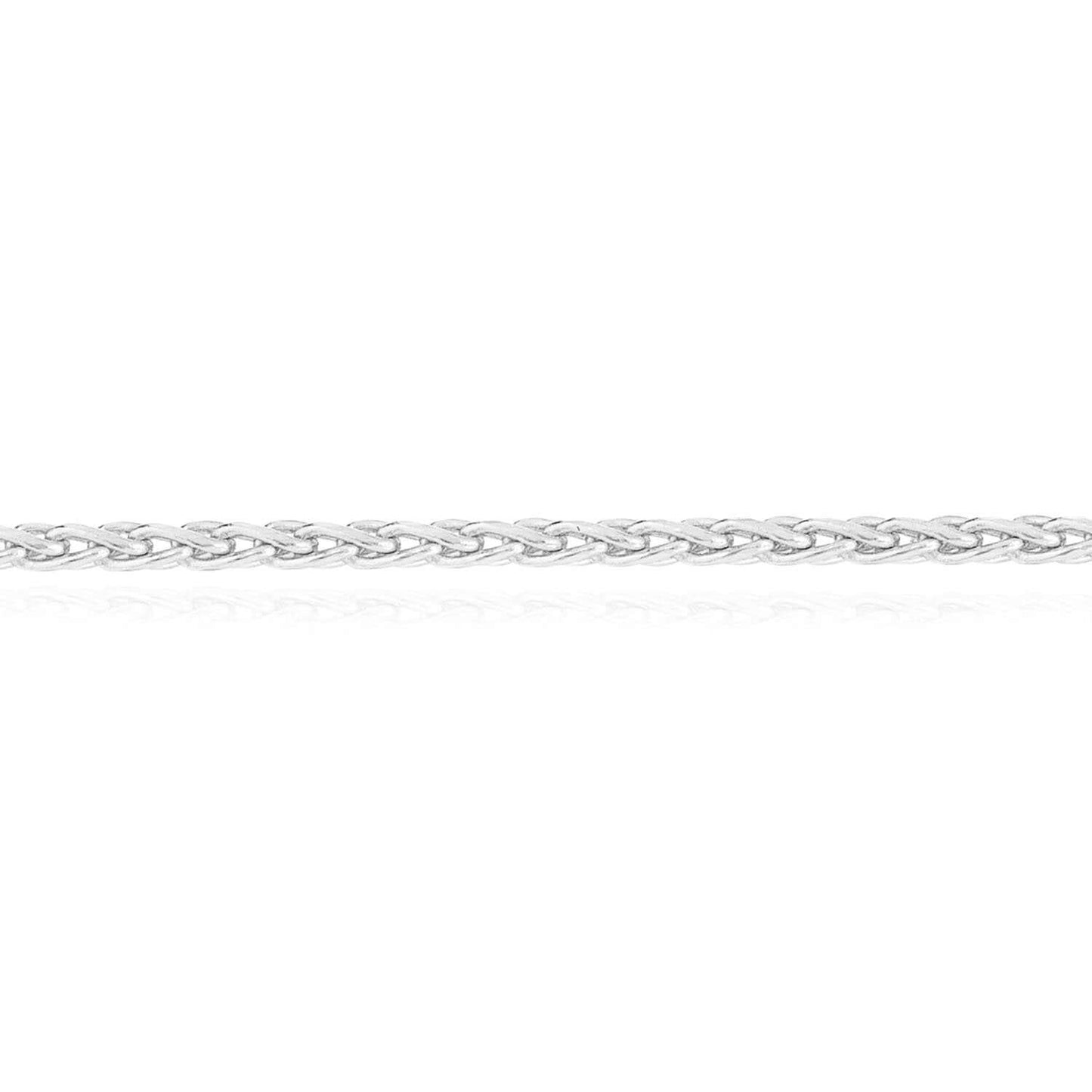 14K Real Gold Yellow White Diamond-Cut Spiga Wheat Ankle Bracelet - 10"