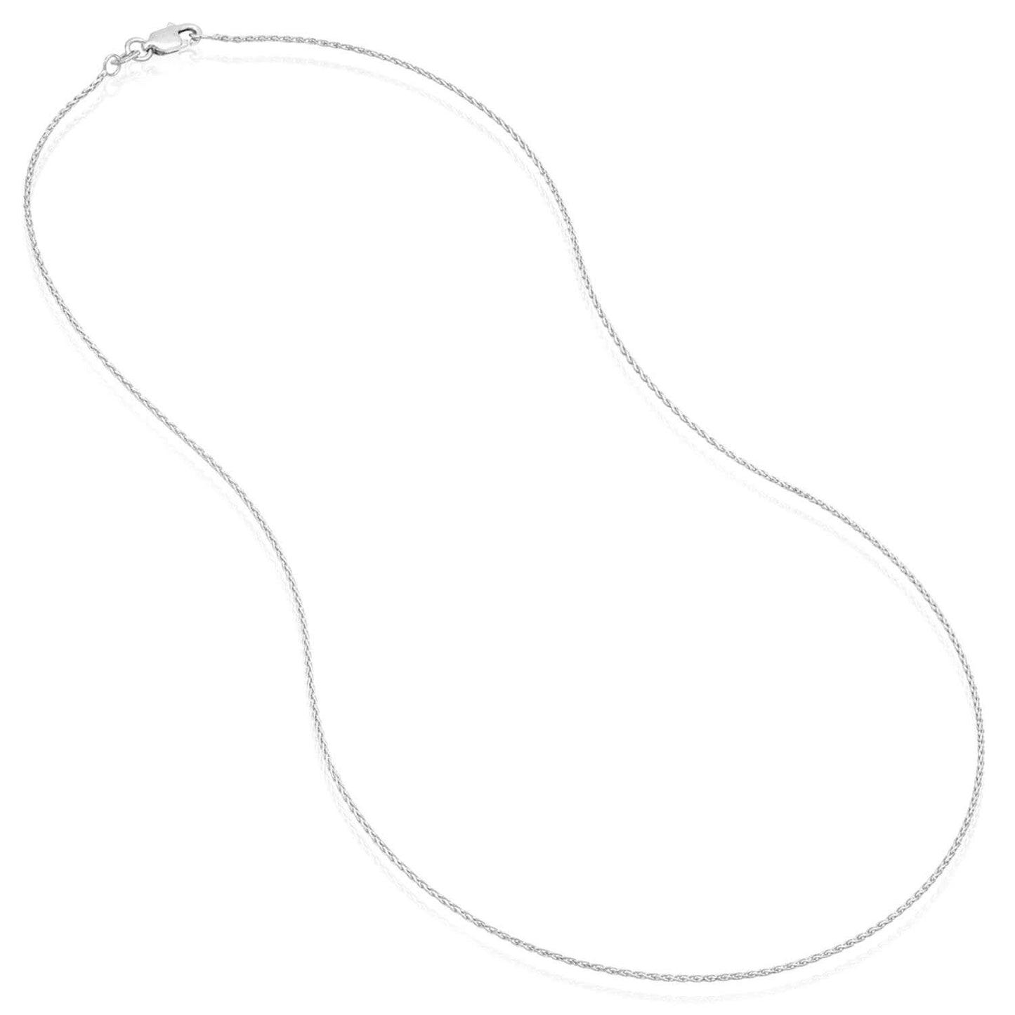 14K Real Gold 1mm Yellow, White Spiga Diamond-Cut Wheat Chain Necklace 16"-24"