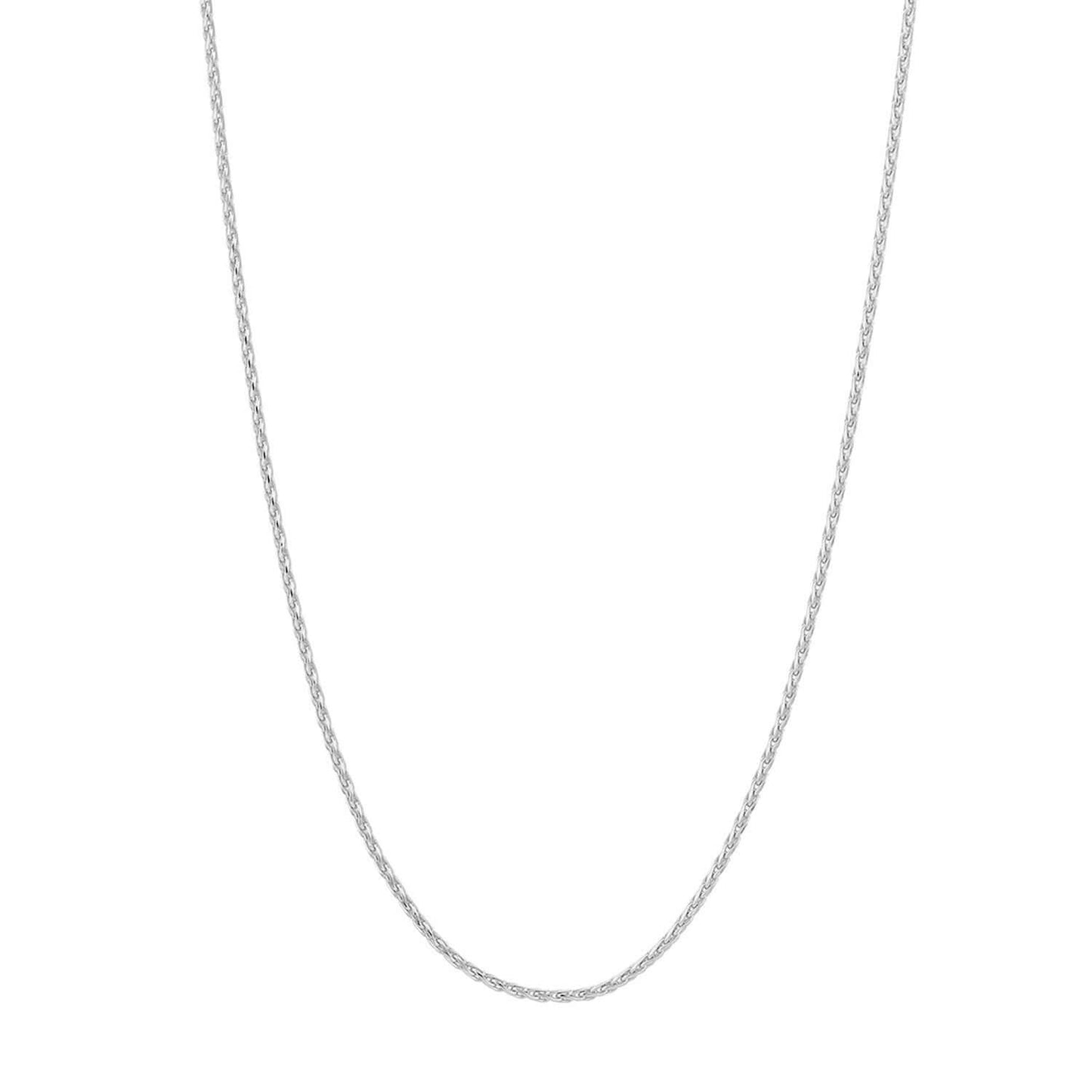14K Real Gold 1mm Yellow, White Spiga Diamond-Cut Wheat Chain Necklace 16"-24"