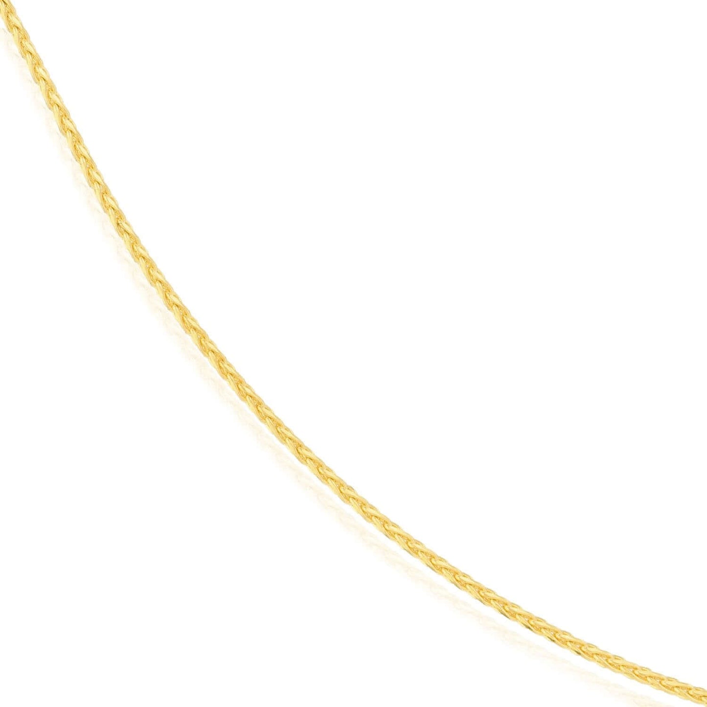 14K Real Gold 1mm Yellow, White Spiga Diamond-Cut Wheat Chain Necklace 16"-24"