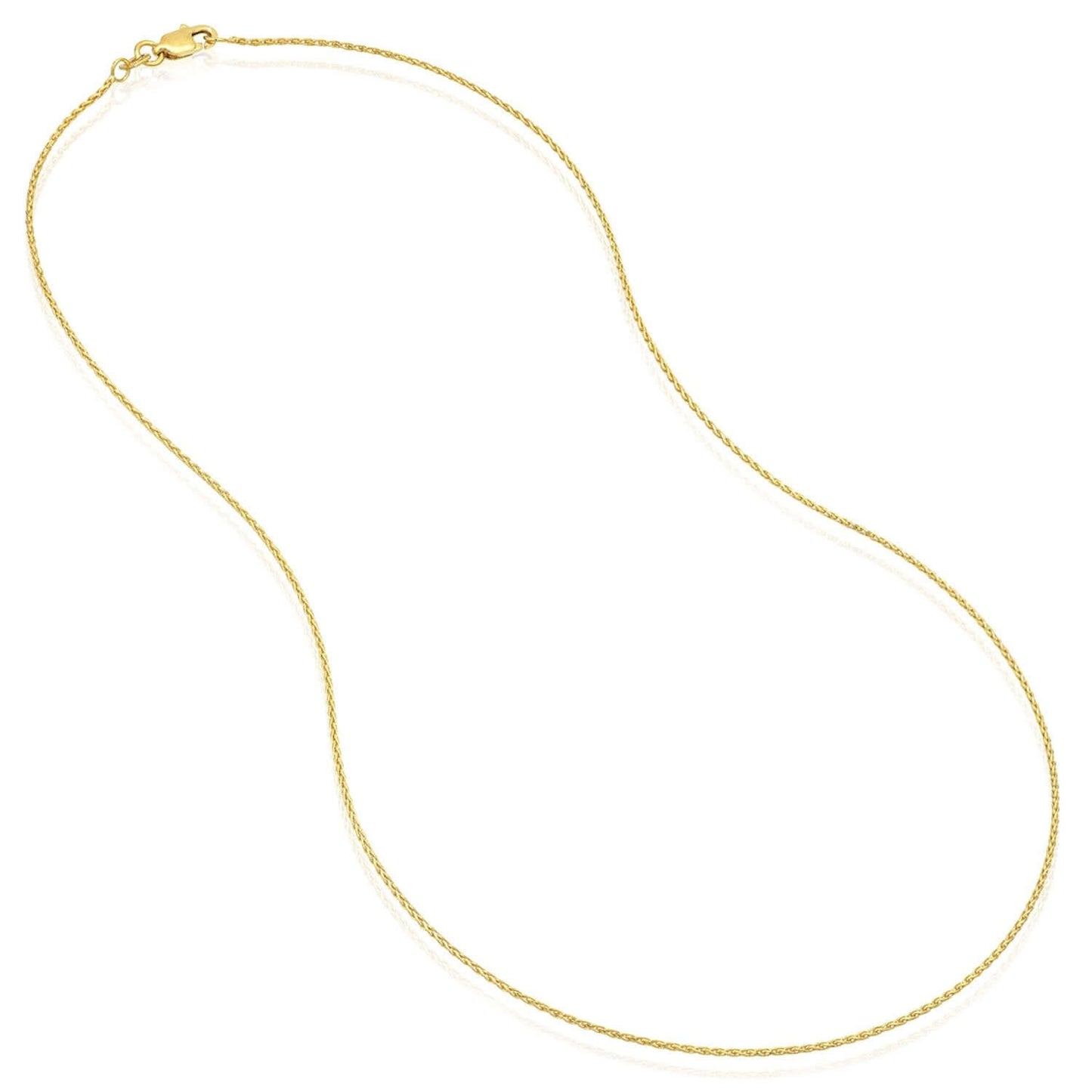 14K Real Gold 1mm Yellow, White Spiga Diamond-Cut Wheat Chain Necklace 16"-24"