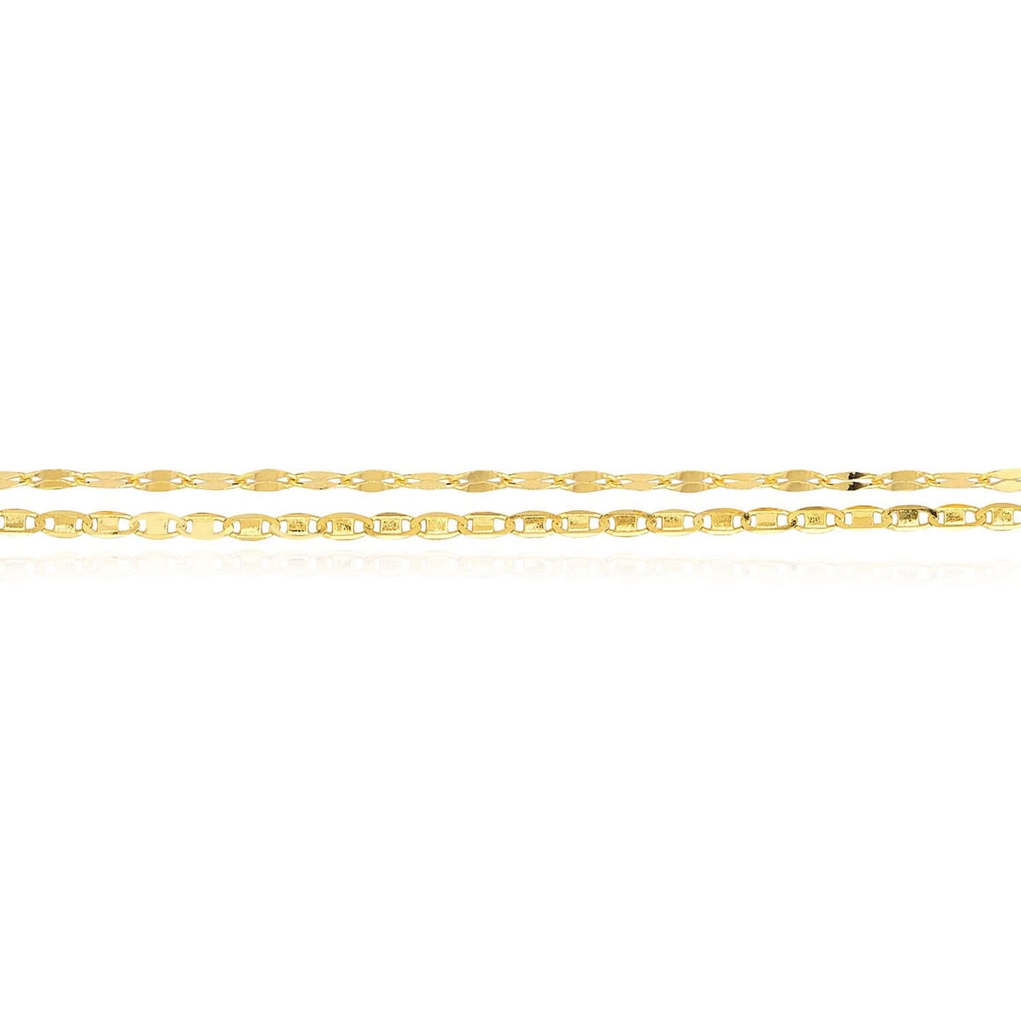 14K Real Gold Double Chain Valentino Forzentina Ankle Bracelet 9"-10" Adjustable